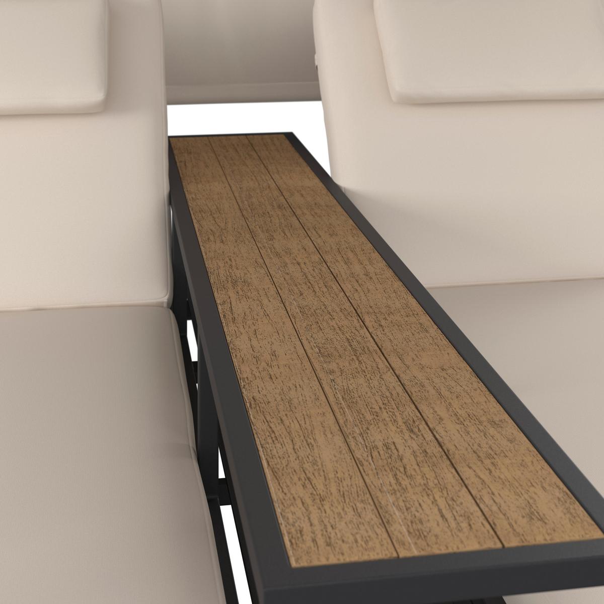 Sonneninsel Felipa Beige Metall/Outdoorstoff +Abdeckung - Dunkelgrau/Beige, MODERN, Kunststoff/Textil - Bessagi Garden