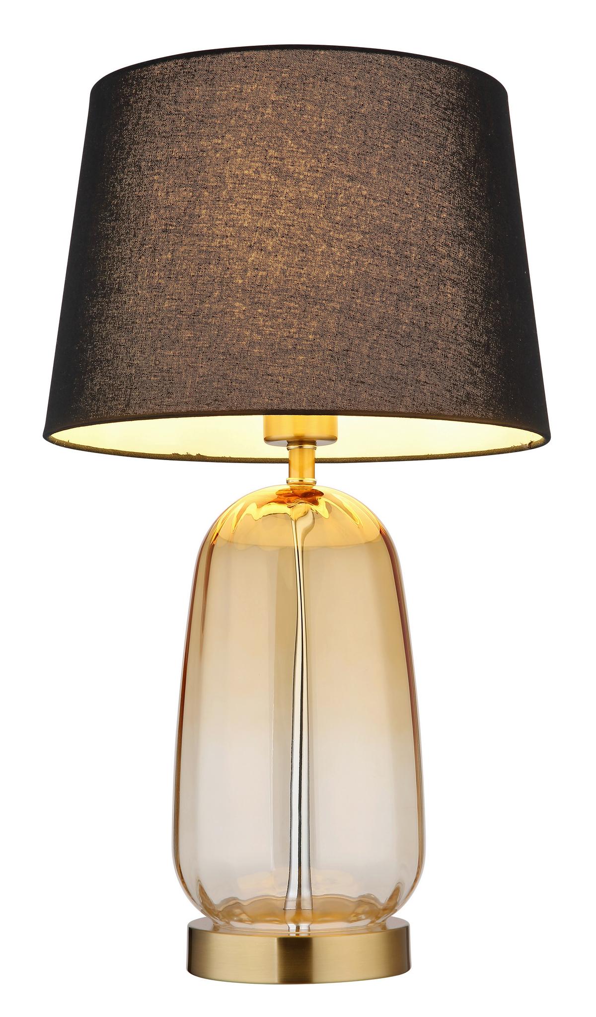 Tischleuchte Classy Messingfarben max. 40 Watt - Klar/Messingfarben, KONVENTIONELL, Glas/Textil (30/52cm) - Globo