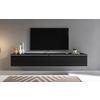 Lowboard ca. 180x30 cm mit LED Schwarz/Graphit matt - Schwarz/Graphitfarben, LIFESTYLE, Holzwerkstoff/Kunststoff (180/30/33cm) - P & B