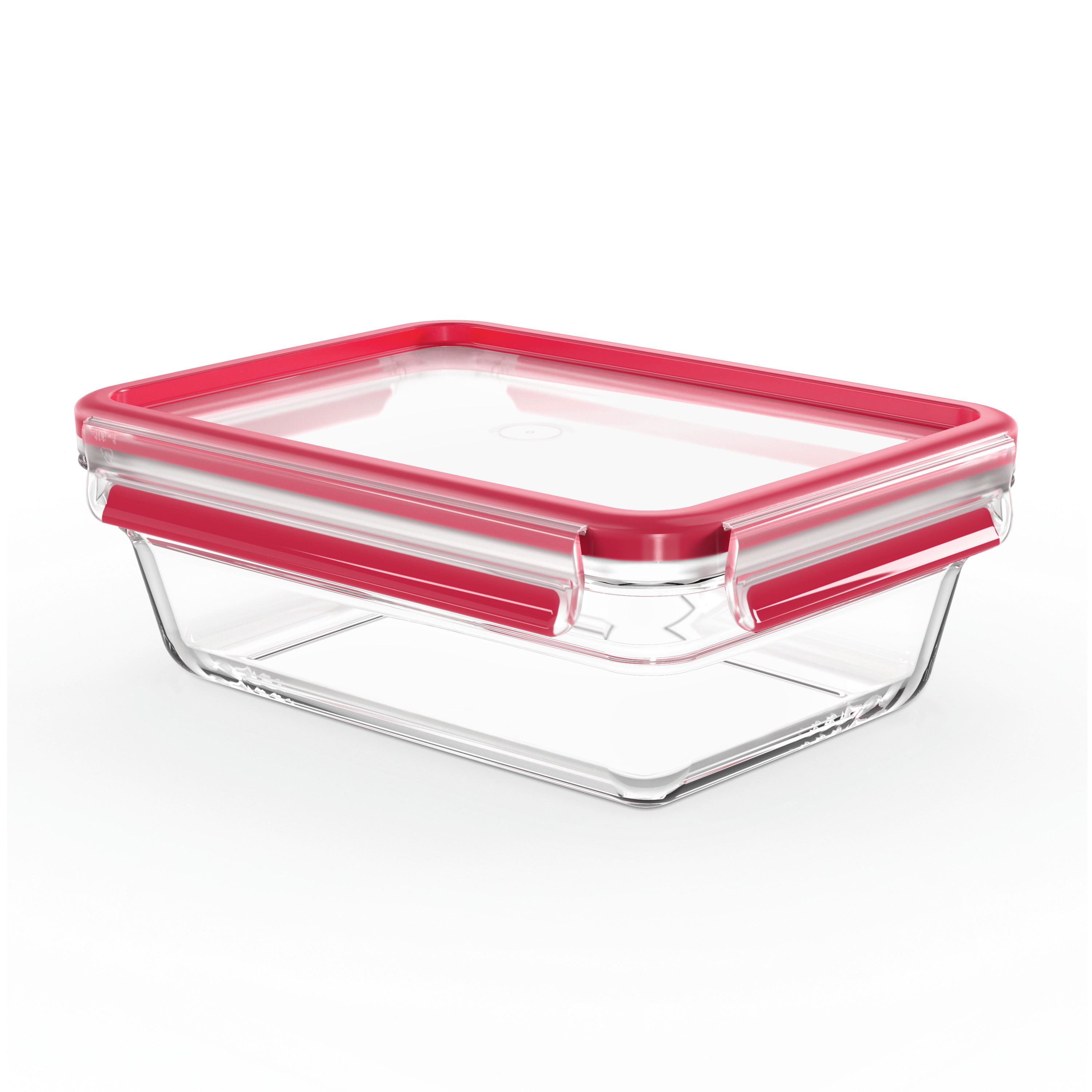 POJEMNIK DO ŻYWNOŚCI N1041000 - czerwony, Basics, tworzywo sztuczne/szkło (22,7/16,6/7,9cm) - Emsa