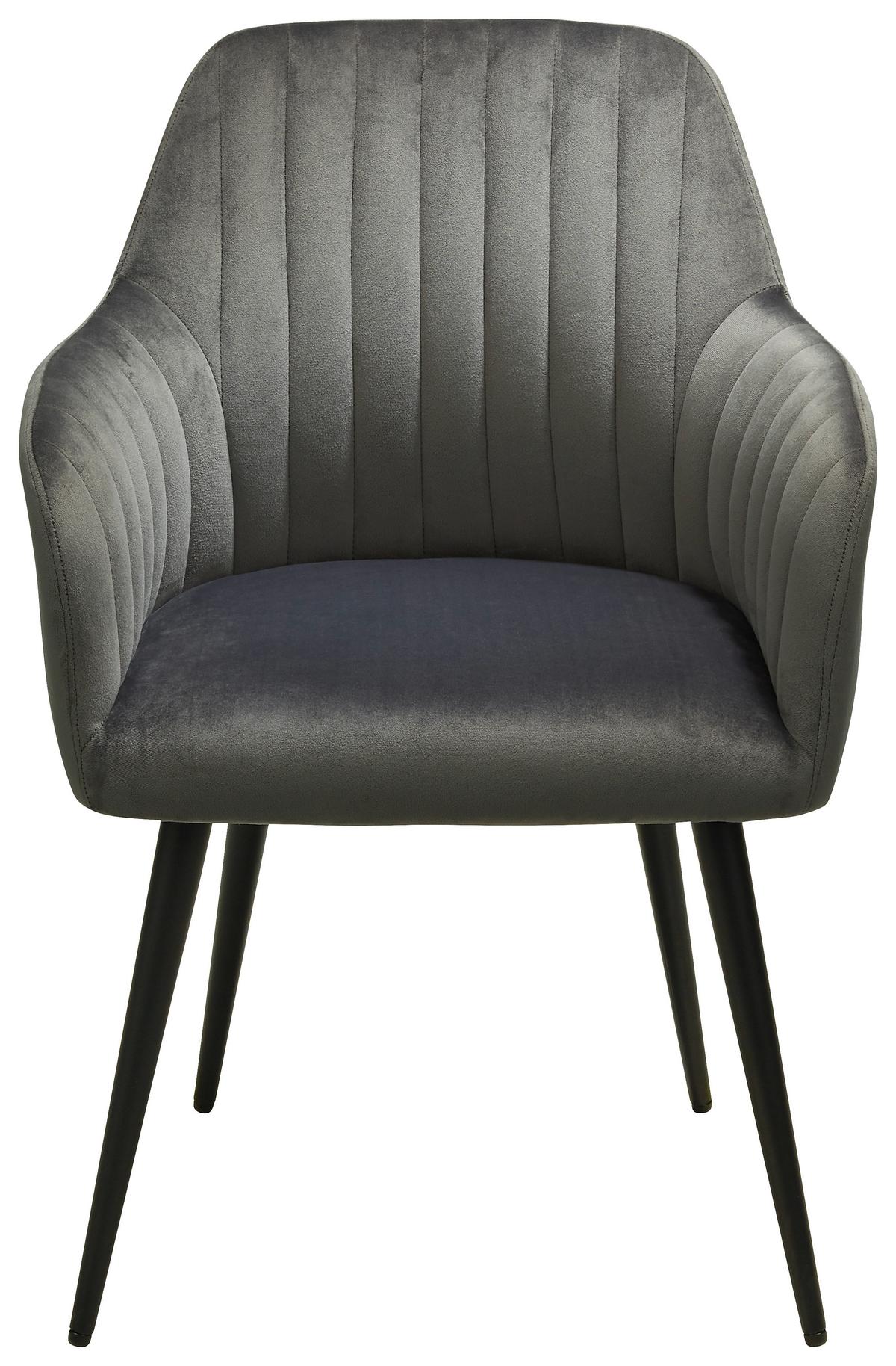 KRZESŁO Z PODŁOKIETNIKAMI MARTHA -TOP- - czarny/szary, Modern, metal/tkanina (57/83,5/58cm) - Mömax