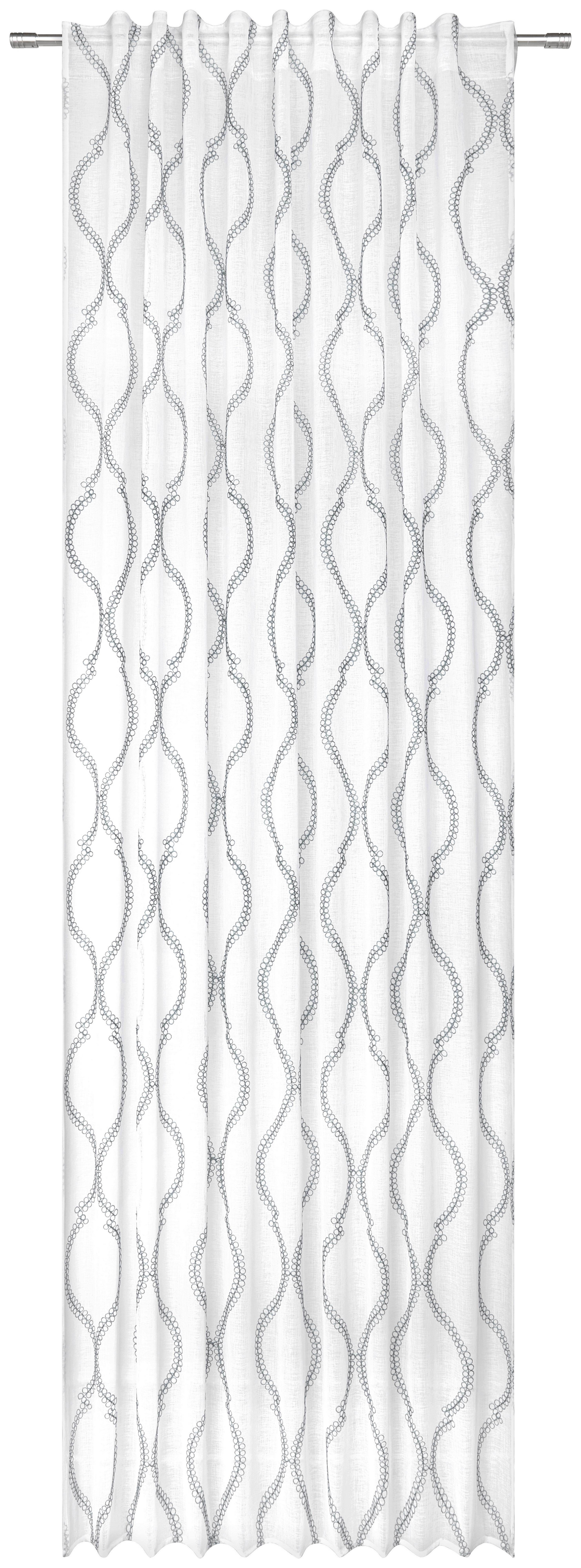 Fertigvorhang Orie in Grau/Weiß ca. 135x255cm - Grau, Modern, Textil (135/255cm) - Modern Living