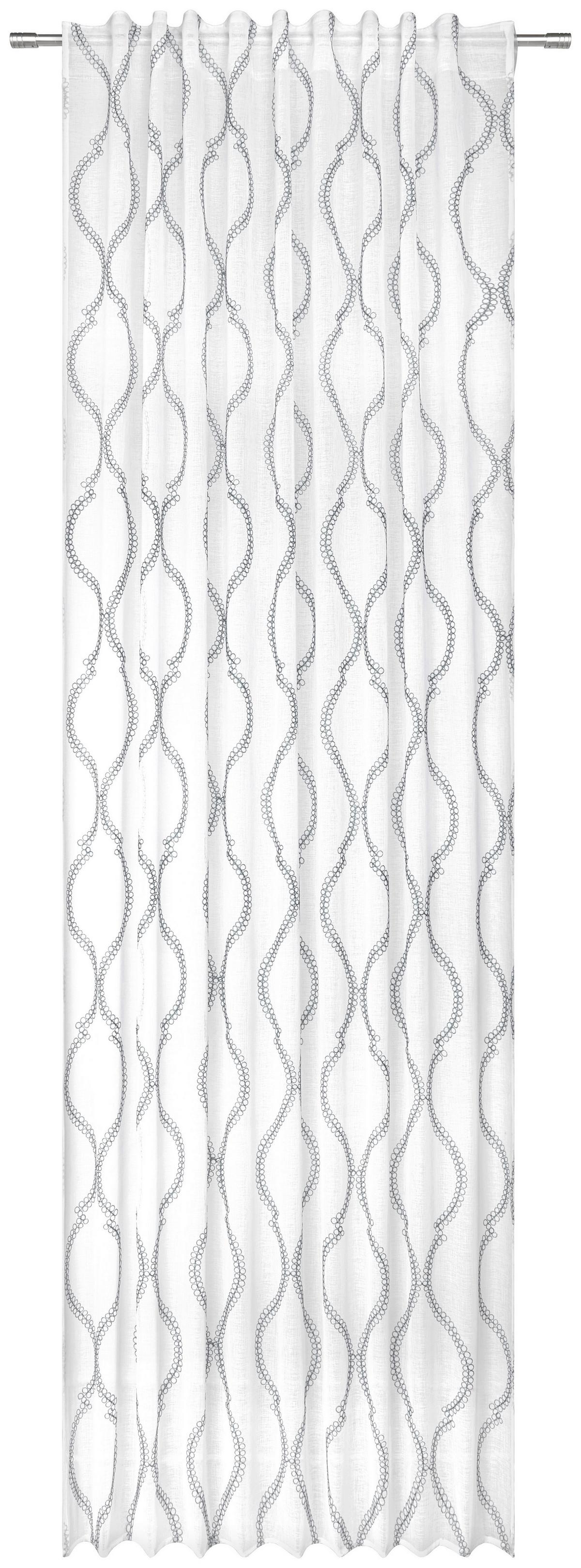 Fertigvorhang Orie in Grau/Weiß ca. 135x255cm - Grau, Modern, Textil (135/255cm) - Modern Living