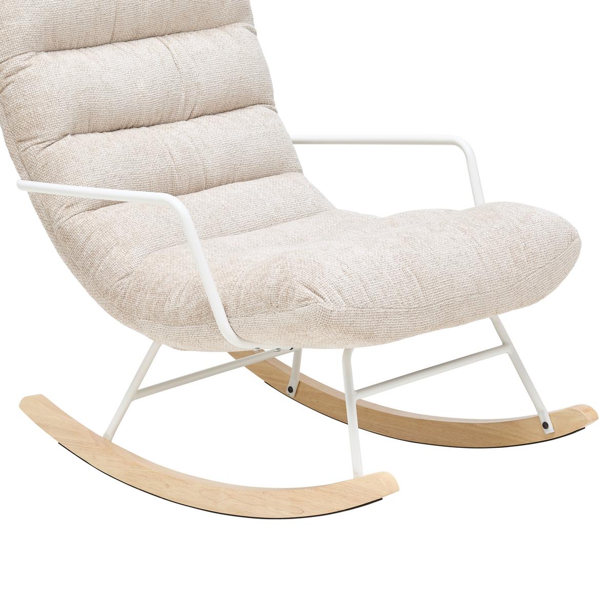 Schaukelstuhl Swingo Creme - Weiss/Creme, Modern, Holz/Textil (72/96/110cm) - Mömax