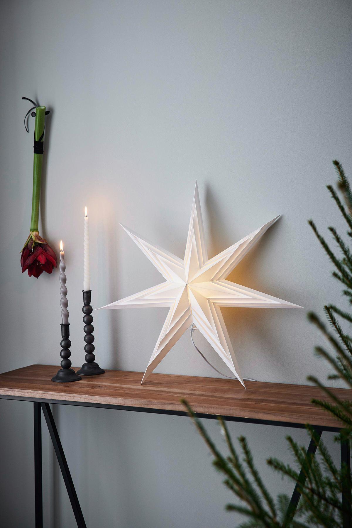Dekostern Sombra Pendant Star Weiß max. 6 Watt - Weiß, Basics, Papier (16/70/70cm) - Markslöjd