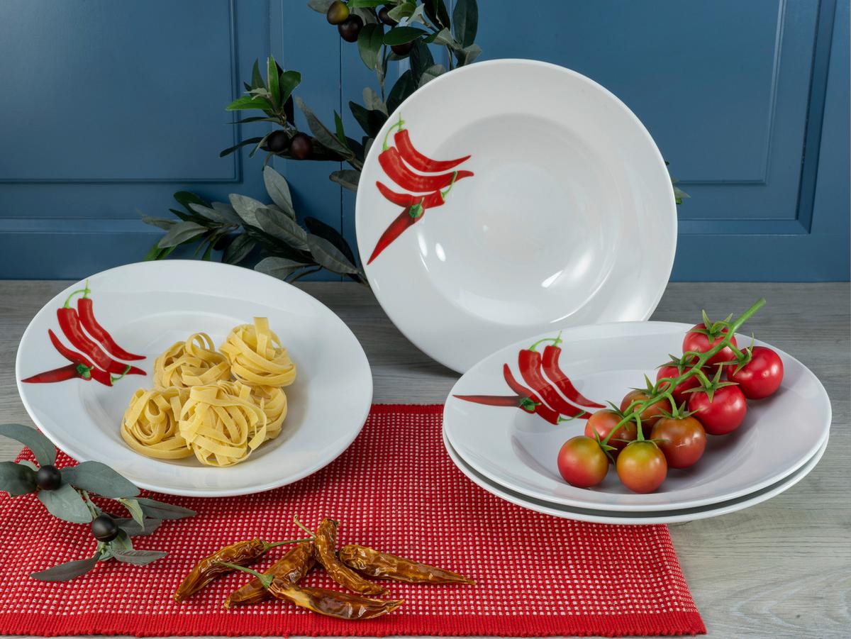 Set Krožnikov Za Testenine Chili, 4-Delni - večbarvno, Konvencionalno, keramika (29,5cm) - Creatable