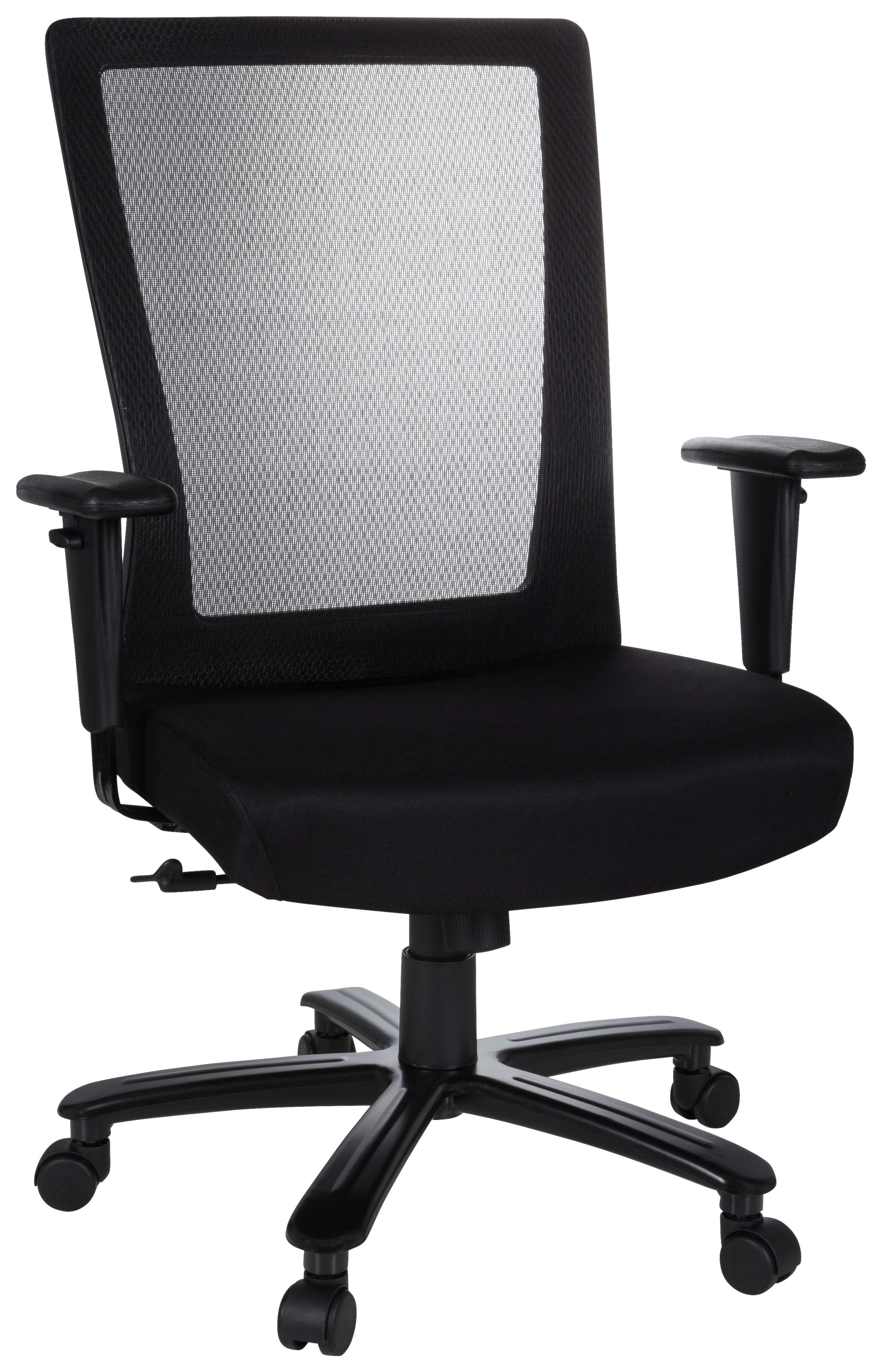 Drehstuhl XXL Extender Schwarz - Chromfarben/Schwarz, MODERN, Kunststoff/Textil (72/120/65cm) - MID.YOU