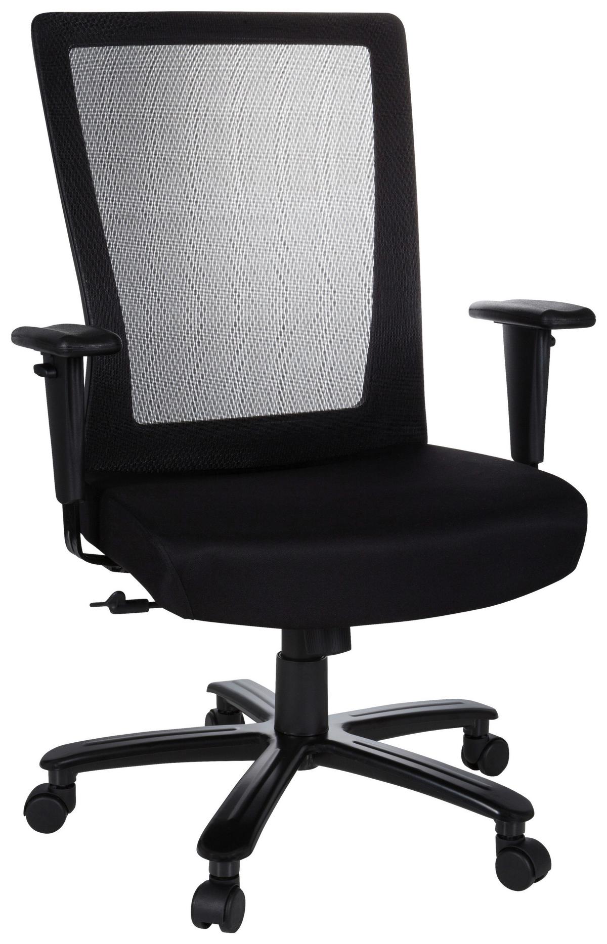 Drehstuhl XXL Extender Schwarz - Chromfarben/Schwarz, MODERN, Kunststoff/Textil (72/120/65cm) - MID.YOU