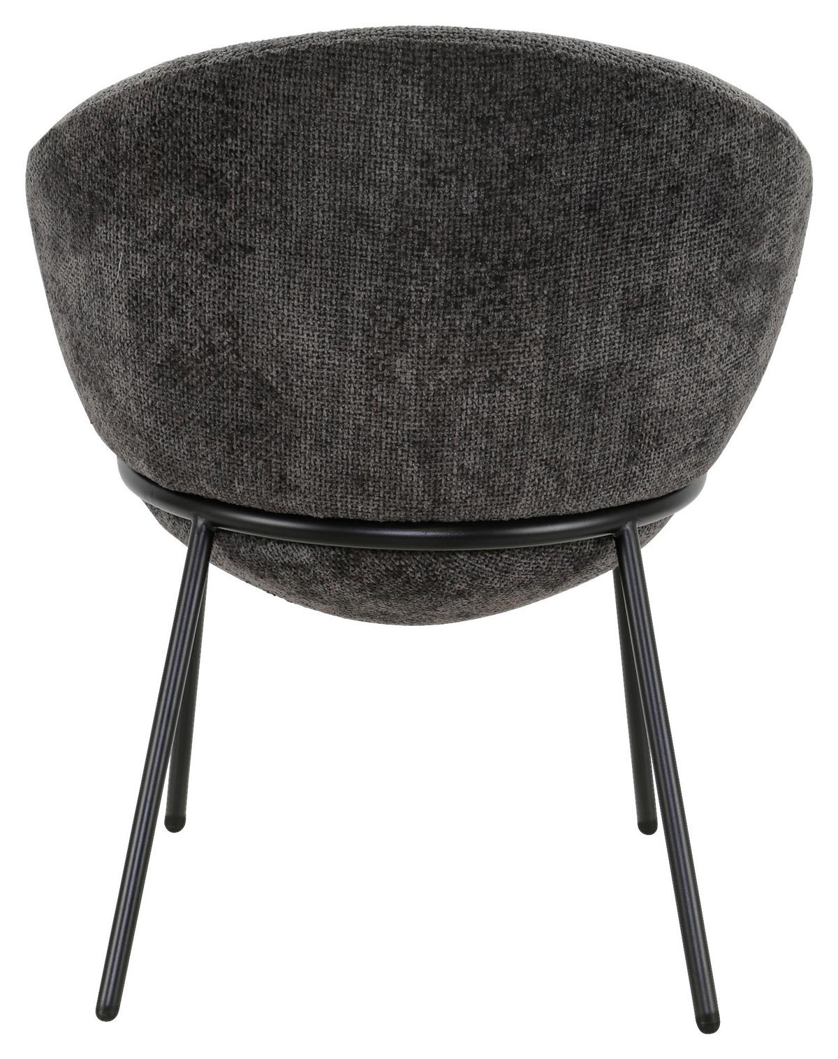 KRZESŁO Z PODŁOKIETNIKAMI BOWIE - beżowy/czarny, Design, metal/tkanina (61/76,5/59cm) - Novel