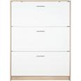 Schuhschrank in Eiche/Weiß - Chromfarben/Eichefarben, MODERN, Holzwerkstoff/Kunststoff (93/124/25cm) - MÖMAX modern living