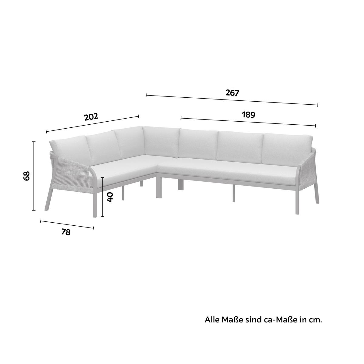 Loungegarnitur Casa Blanca Anthrazit/Naturfarben/Hellgrau - Anthrazit/Hellgrau, MODERN, Glas/Kunststoff (192/68/80cm)