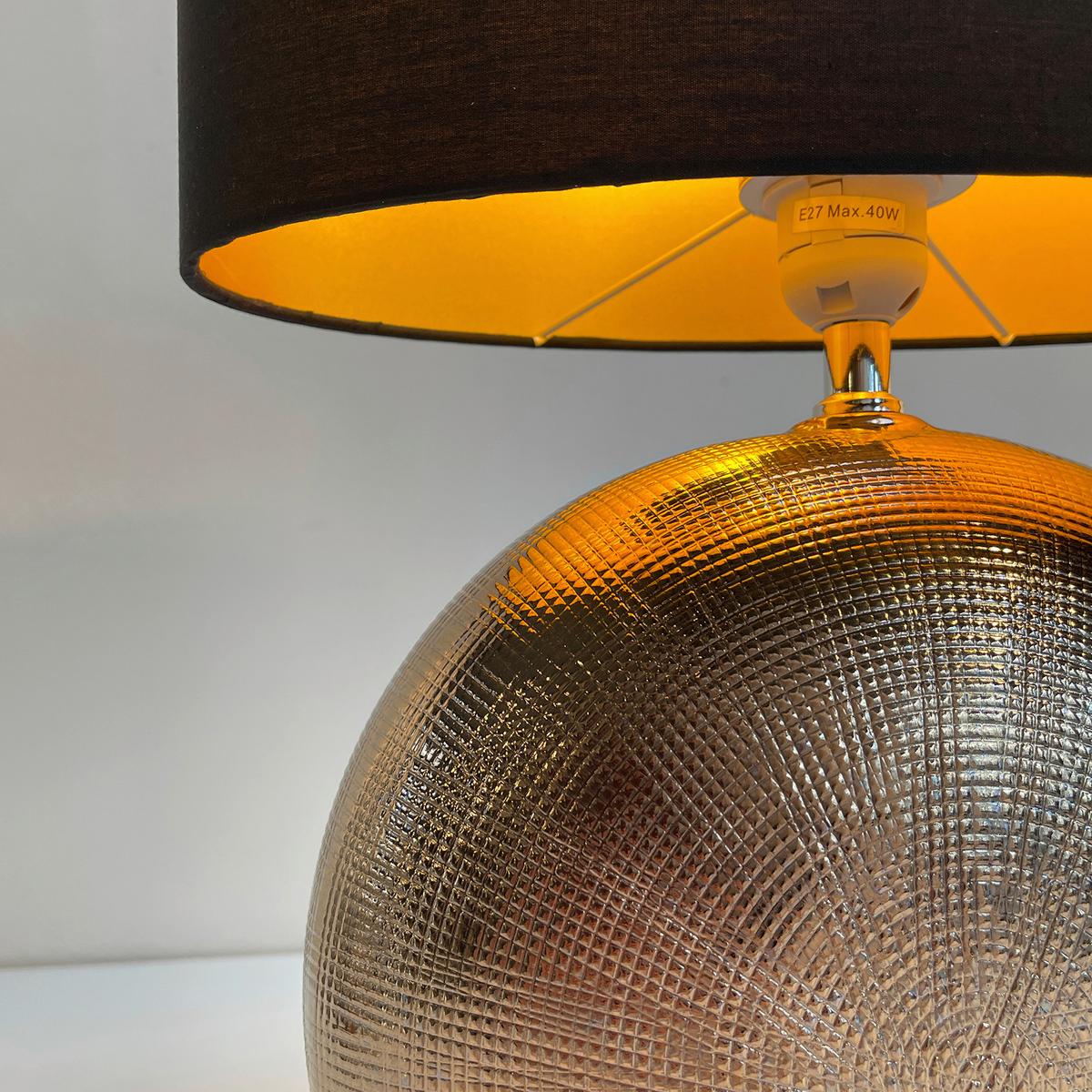 LAMPA STOŁOWA 50556 FORO - kolor brązu/czarny, Konventionell, tworzywo sztuczne/ceramika (34/17/53cm) - Fischer & Honsel