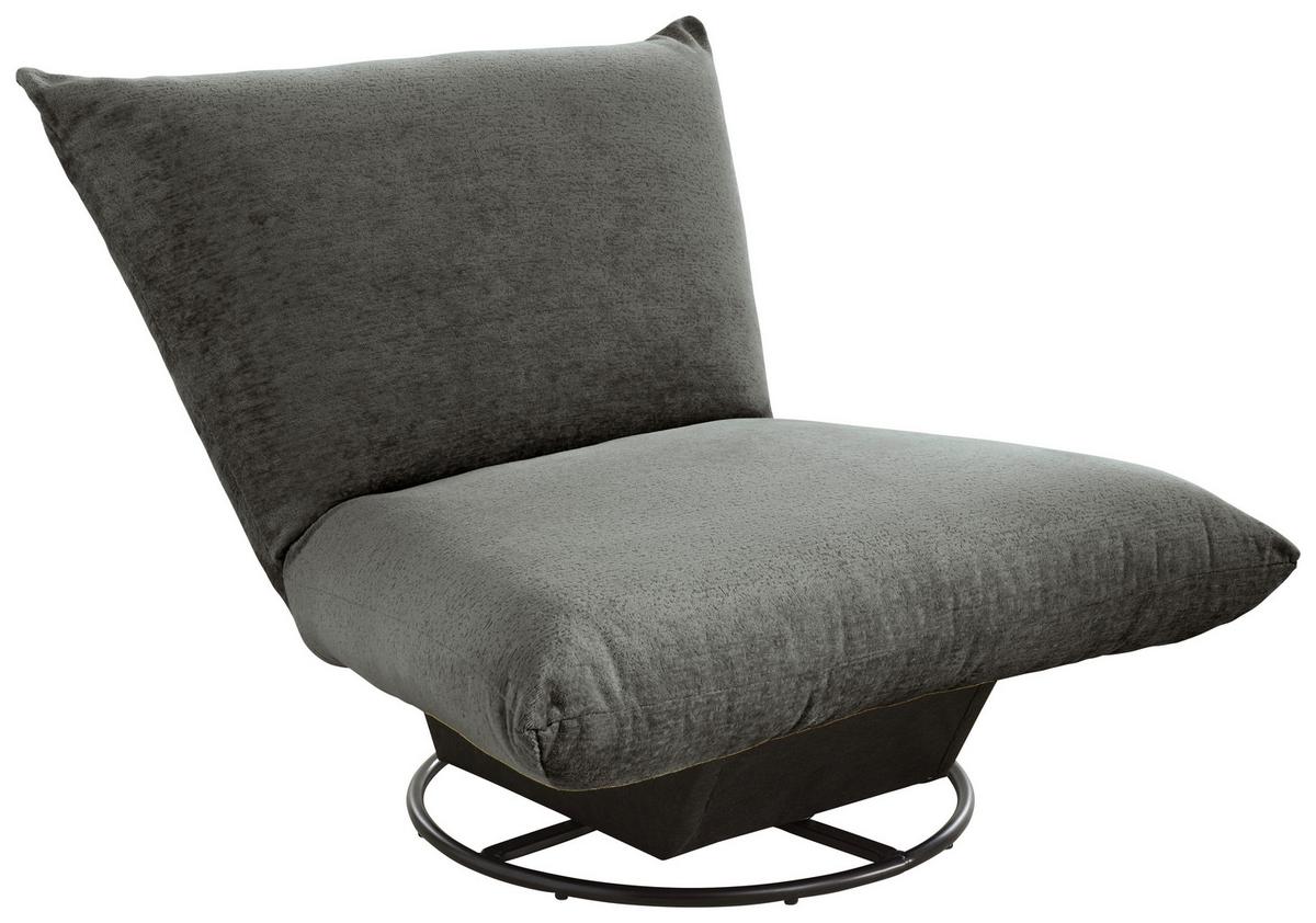 Relaxsessel Cremona Anthrazit - Anthrazit/Schwarz, Design, Textil/Metall (100/78/96cm) - Livetastic