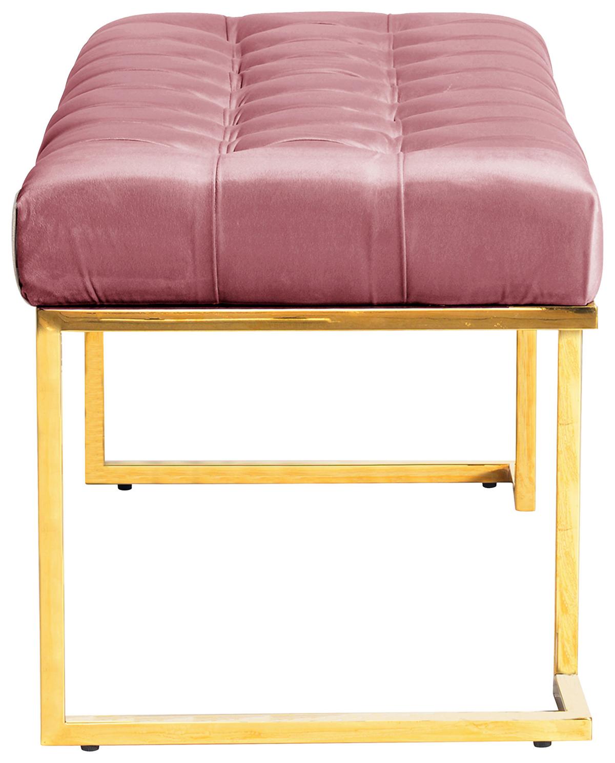 HOCKERBANK RARE 200 ALTROSA - Goldfarben/Altrosa, Design, Textil/Metall (47/48/100cm) - Kayoom