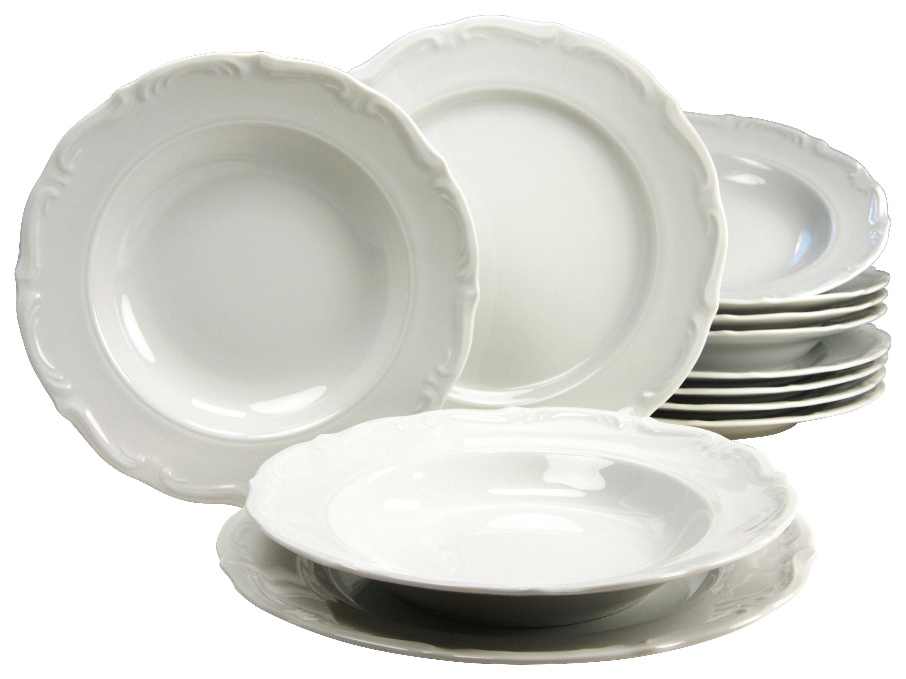 Tafelservice 16137, 12-teilig - Weiß, Keramik - Creatable