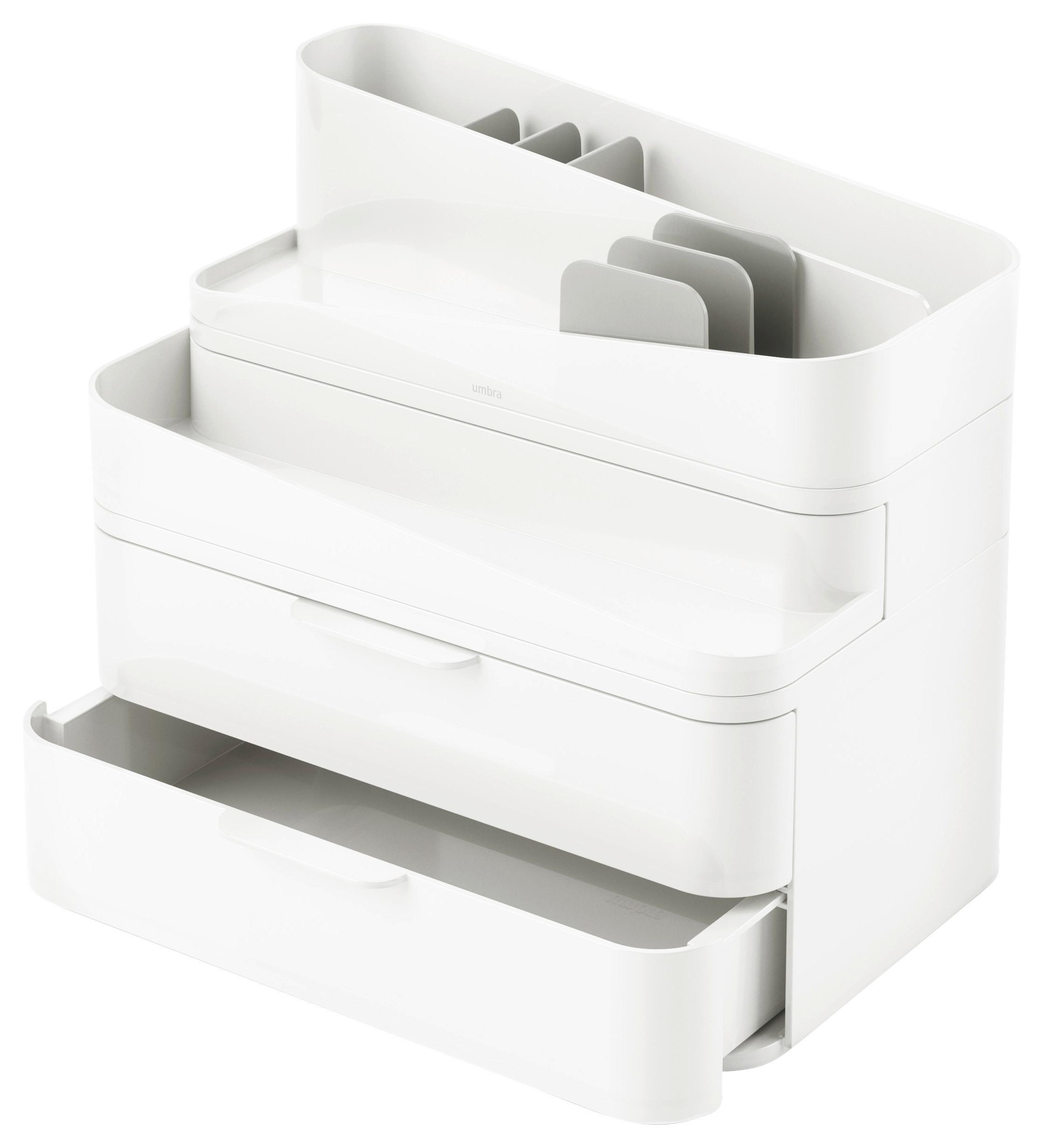 Kosmetik-Organizer Grau/Weiß - Weiß/Grau, Basics, Kunststoff (48,4/24,8/26,7cm) - Umbra