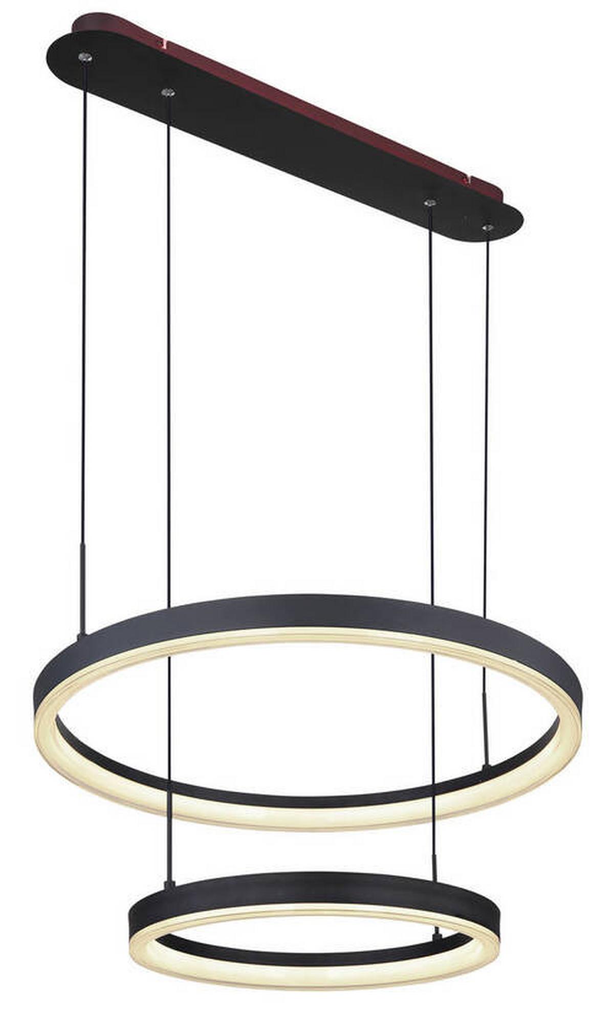 Viseča Led-svetilka Augusto, S Sijalko - zlate barve/črna, Design, kovina/umetna masa (66,5/60/150cm) - Globo
