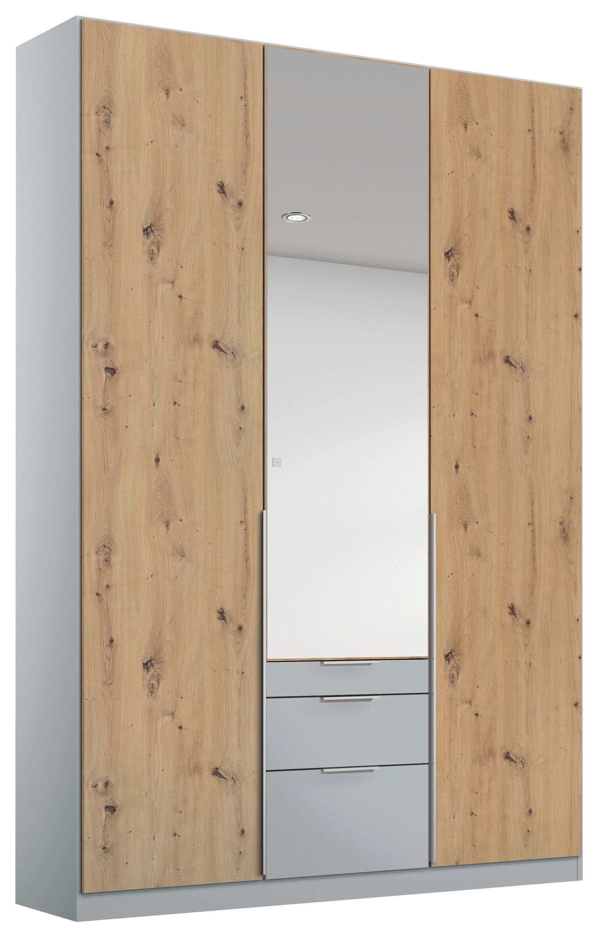 Ormar S Klasičnim Vratima Alabama - srebrne boje/hrast Artisan, Moderno, drvni materijal (136/229/54cm) - Modern Living