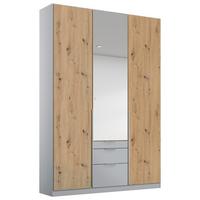 Ormar S Klasičnim Vratima Alabama - srebrne boje/hrast Artisan, Moderno, drvni materijal (136/229/54cm) - Modern Living