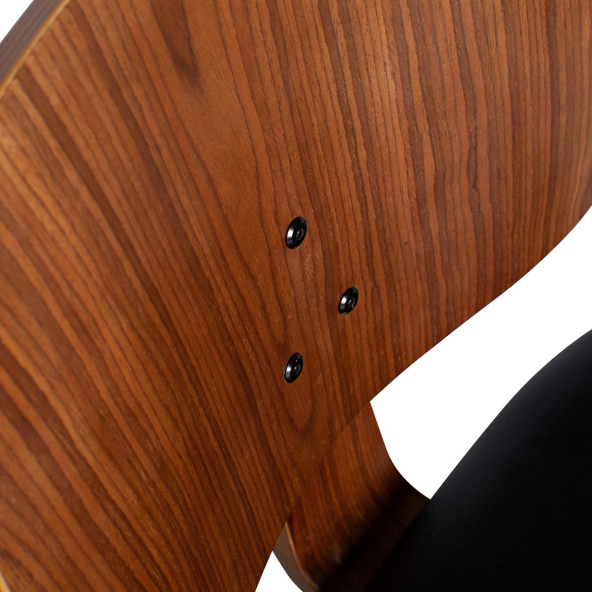 Stuhl Classic Lederlook Walnussfarben/Schwarz - Walnussfarben/Schwarz, MODERN, Holz/Textil (48/81/50cm) - Livetastic