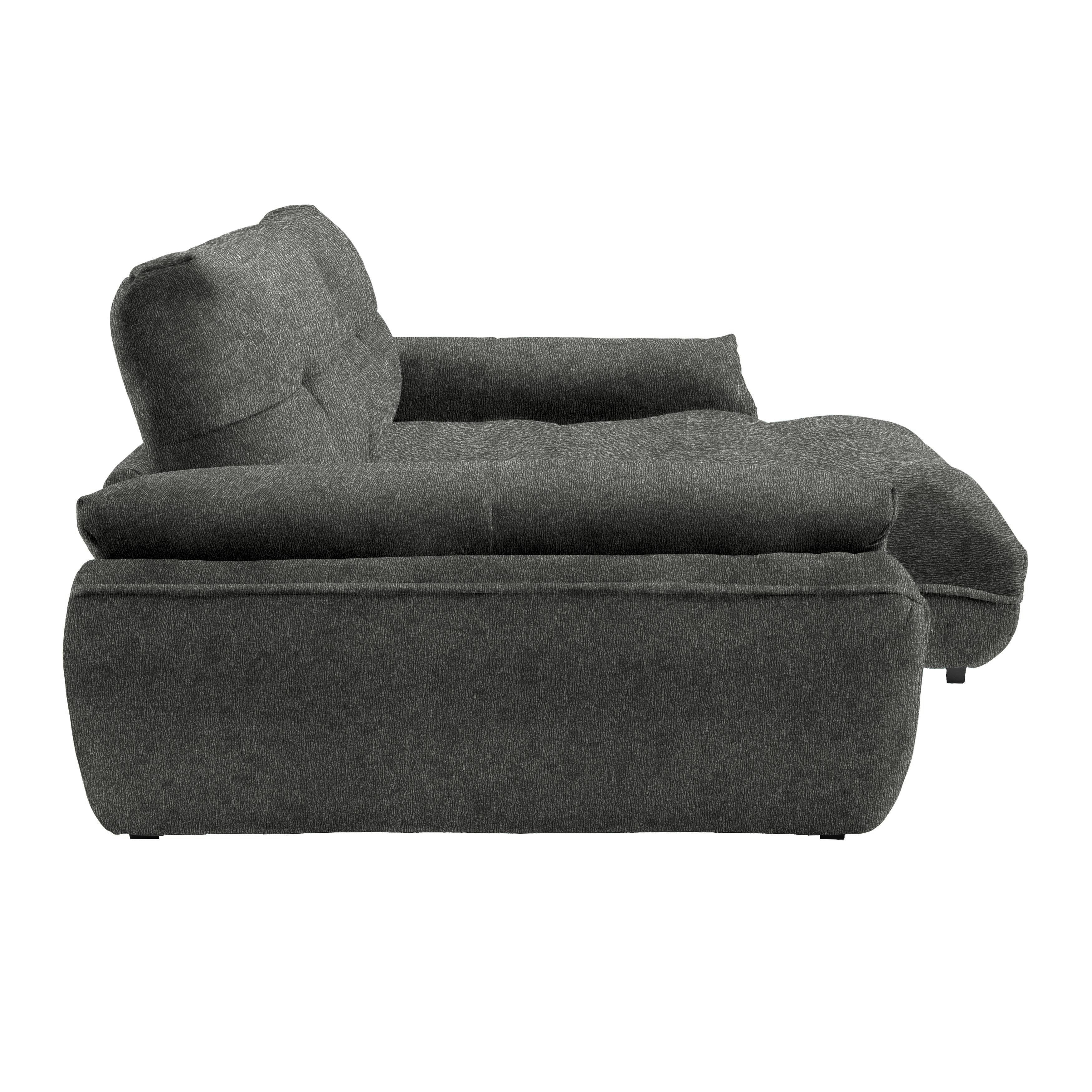 Wohnlandschaft Vivo Anthrazit - Anthrazit/Schwarz, MODERN, Kunststoff/Textil (317/63/179cm) - Premium Living