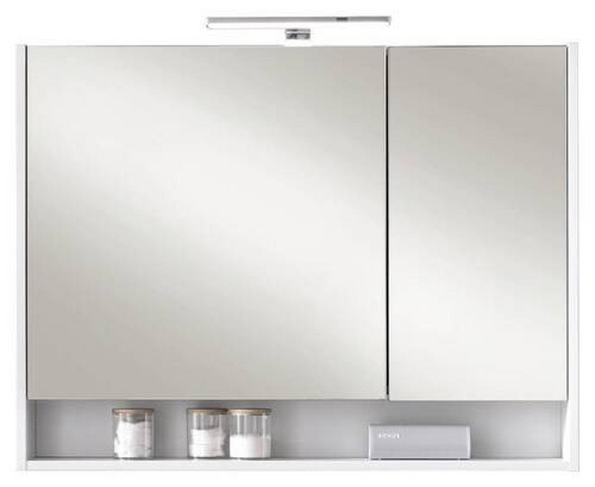 Spiegelschrank in Weiss - Weiss, Modern, Glas/Holzwerkstoff (93,2/75,5/22,3cm) - Mömax