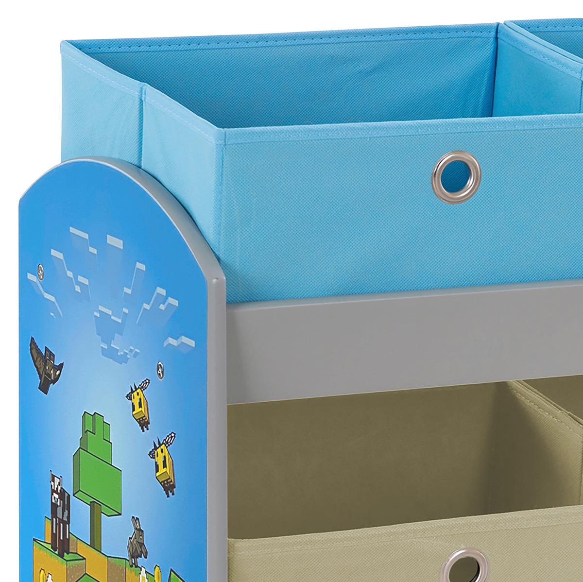 Kinderregal Minecraft ca. 60x63,5x30 cm Grün/Blau - Blau/Multicolor, MODERN, Holzwerkstoff/Textil (60/63,5/30cm) - Minecraft