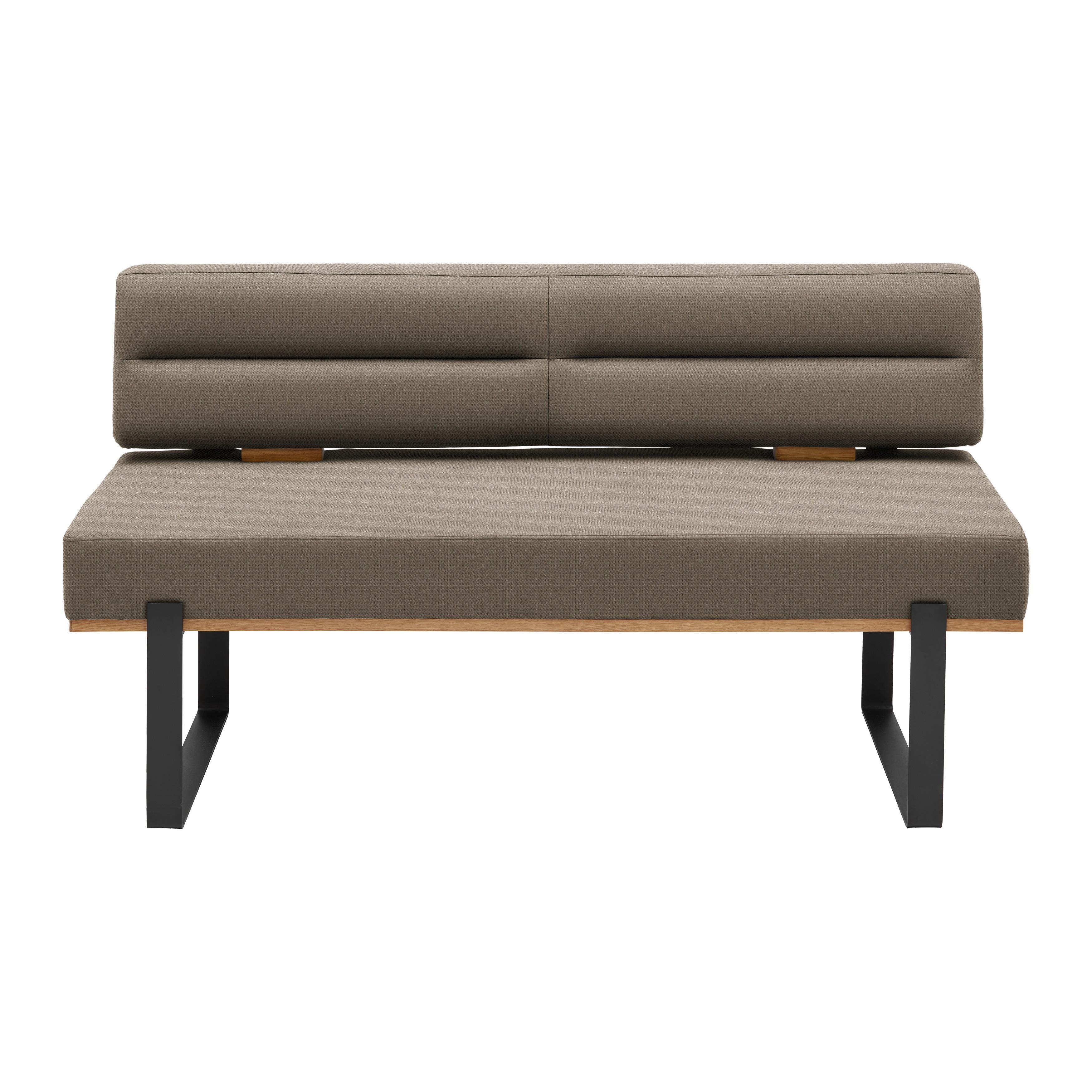 Sitzbank Canon in Hellbraun - Hellbraun/Schwarz, Konventionell, Holz/Textil (160/85/60cm) - Based