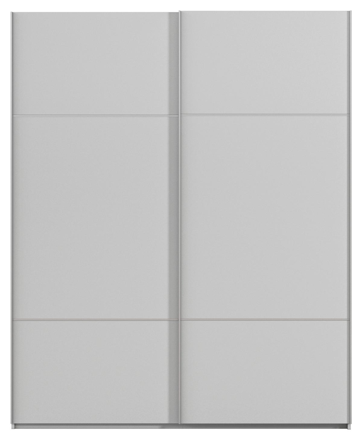 Omara Z Drsnimi Vrati Covalo, Siva - siva/barve aluminija, Konvencionalno, kovina/leseni material (162/223/68cm) - Novel