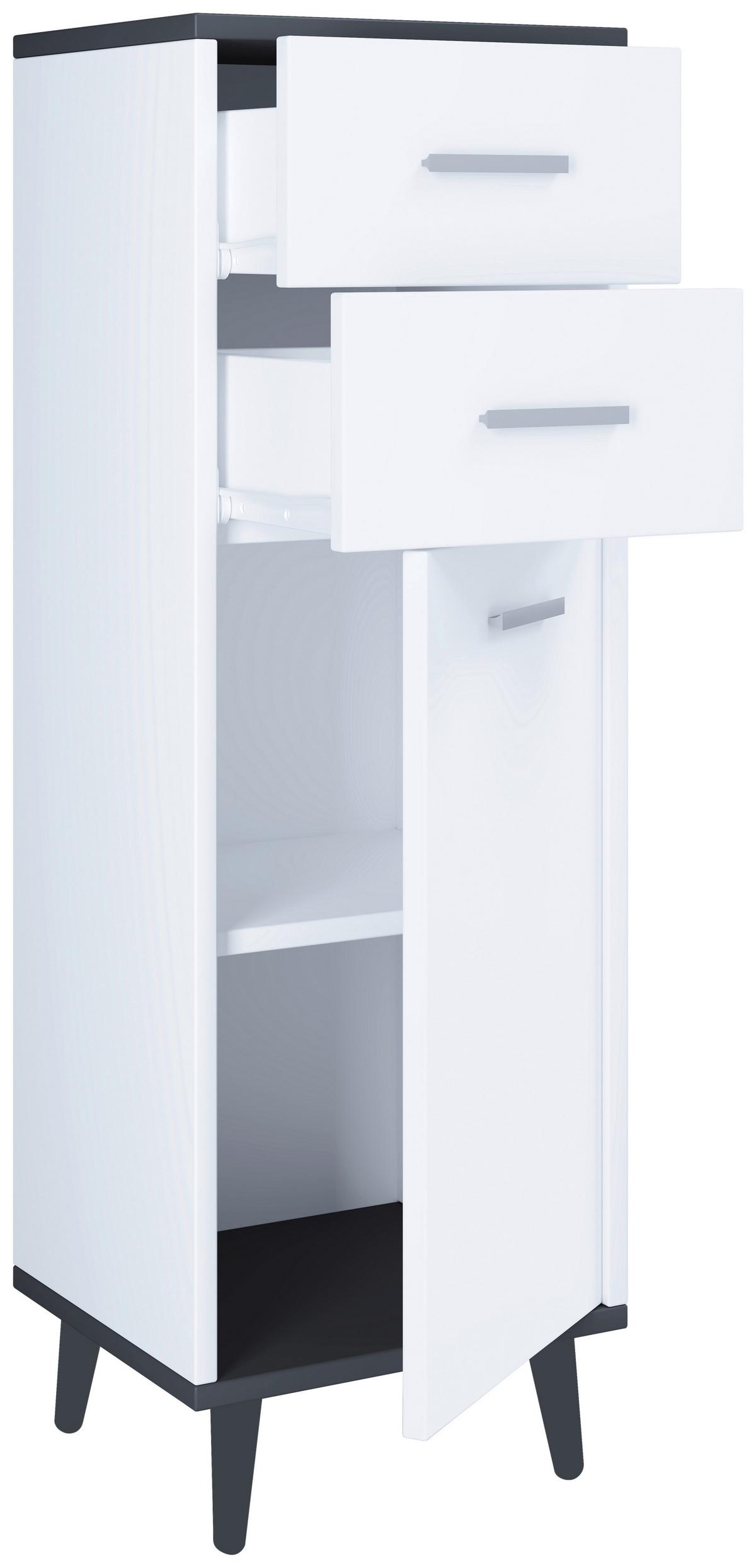 Midischrank Landos ca. 32x97 cm Anthrazit/Weiß - Anthrazit/Weiß, MODERN, Holzwerkstoff/Kunststoff (32/97/28cm) - MID.YOU