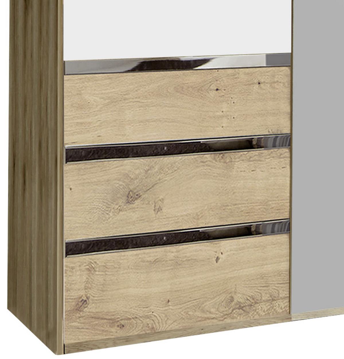 Ormar S Klasičnim Vratima Level 36a - bijela/srebrne boje, Moderno, staklo/drvni materijal (150/216/58cm) - Modern Living