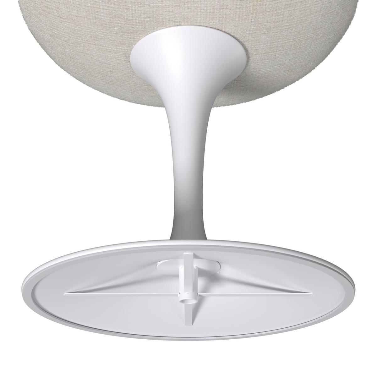 Stuhl Celia Beige/Weiß Leinenoptik Drehbar Gepolstert - Beige/Weiß, MODERN, Textil/Metall (56/49/83cm) - Bessagi Home