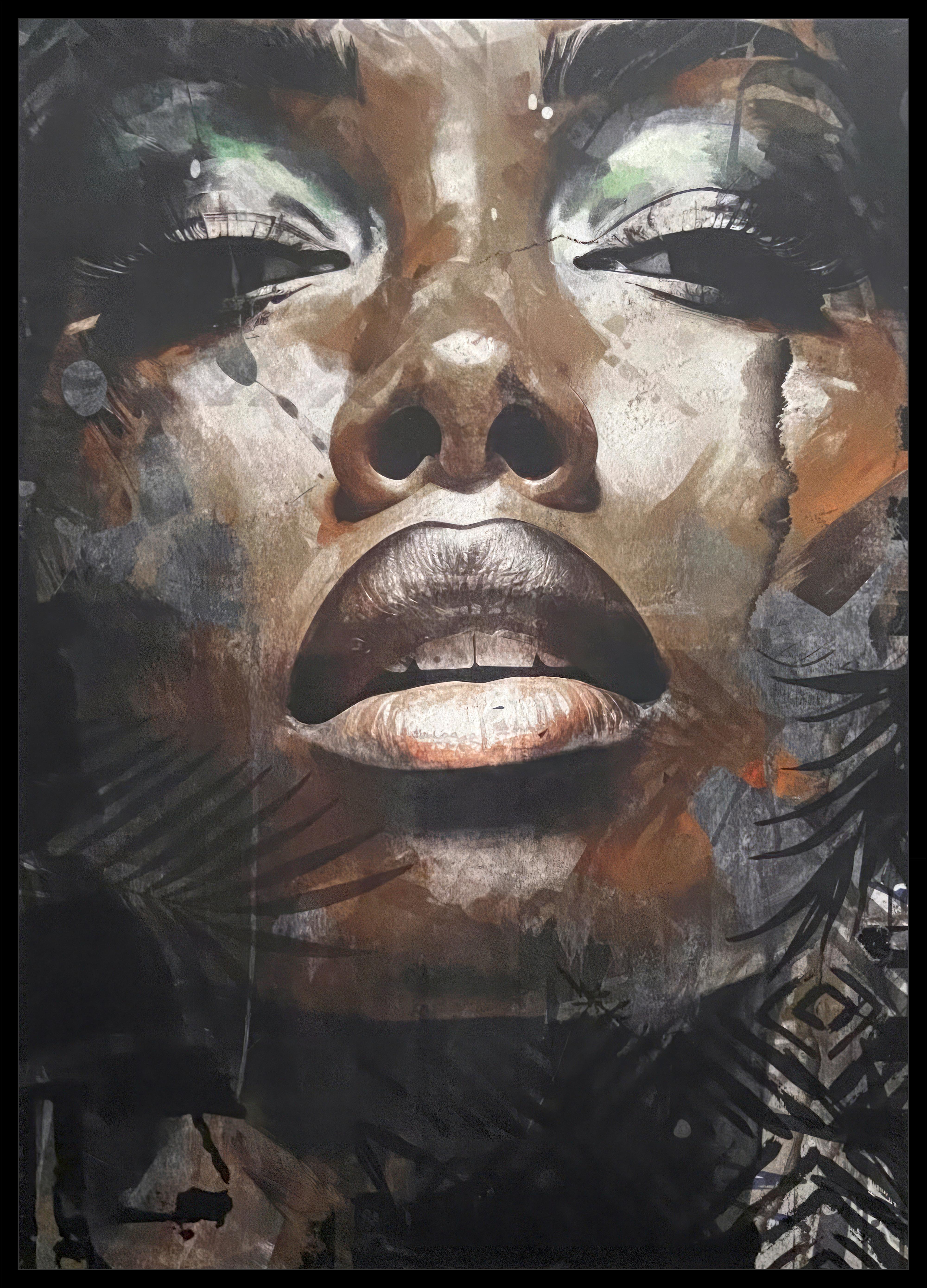 Keilrahmenbild Denise in Schwarz ca. 60x90cm - Schwarz, MODERN, Holzwerkstoff/Kunststoff (60/90cm) - Premium Living