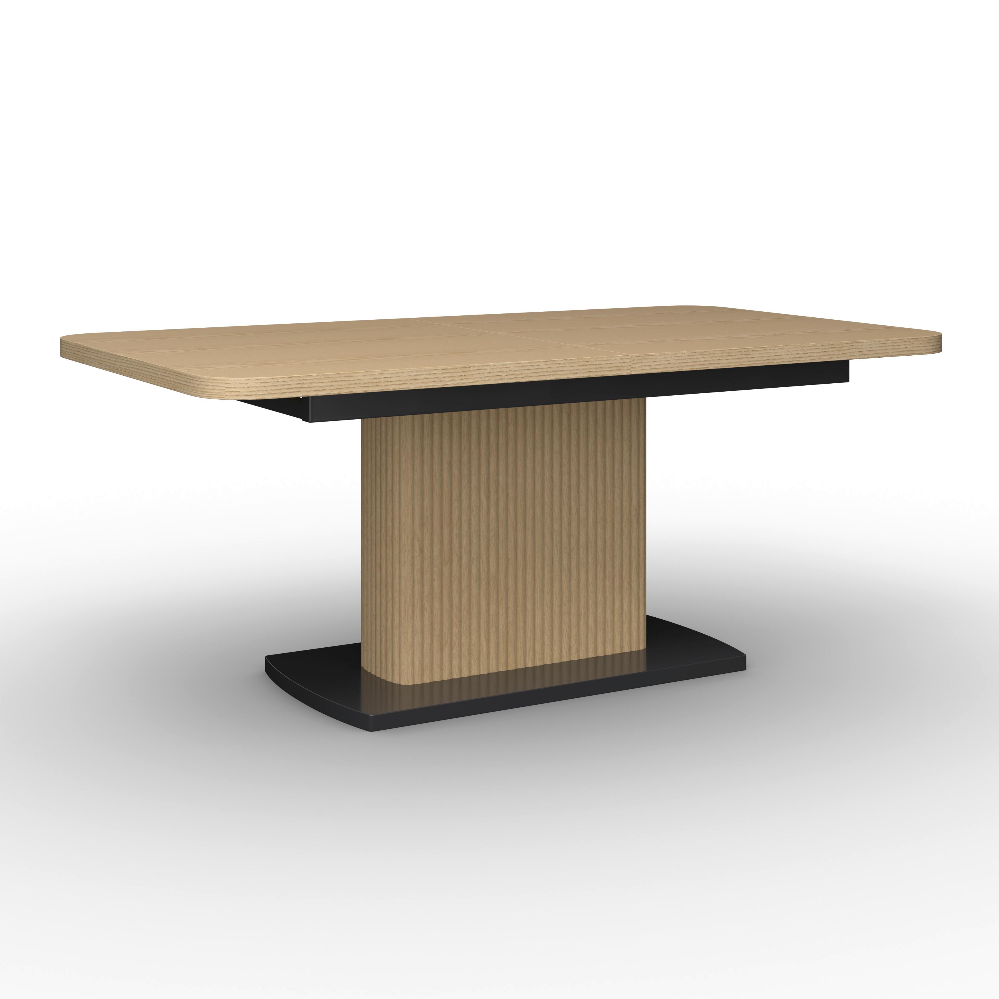 UTDRAGBART BORD AMADO - svart/ekfärgad, Modern, metall/trämaterial (160-200/90/76cm) - Bessagi Home