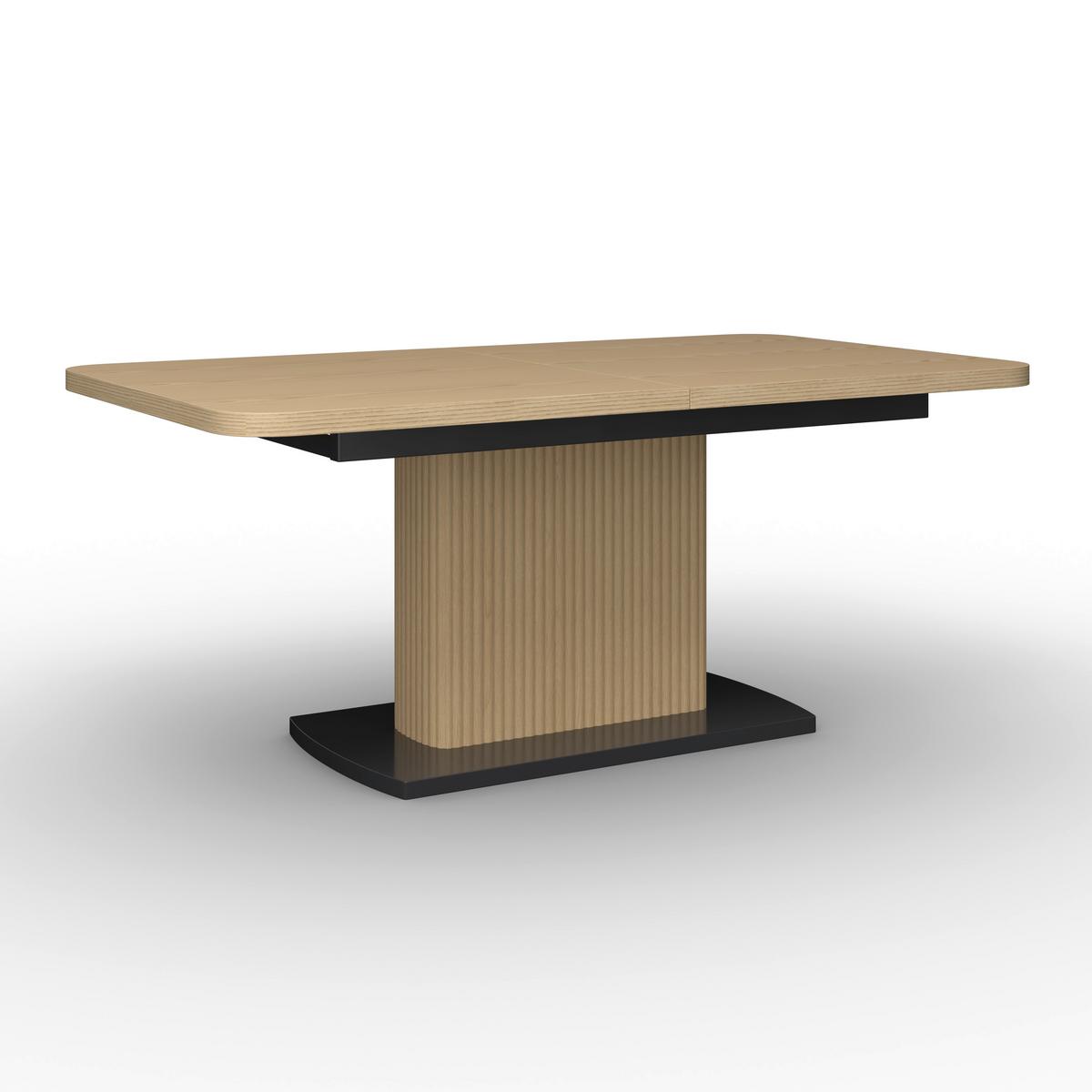 Ausziehtisch Amado Eichefarben Eiche furniert - Eichefarben/Schwarz, MODERN, Holz/Holzwerkstoff (160-200/90/76cm) - Bessagi Home