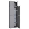Schuhschrank Lona XXL ca.70x223x39cm Grau - Schwarz/Grau, KONVENTIONELL, Holzwerkstoff/Kunststoff (70/223/39cm) - MID.YOU