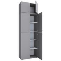 Schuhschrank Lona XXL ca.70x223x39cm Grau - Schwarz/Grau, KONVENTIONELL, Holzwerkstoff/Kunststoff (70/223/39cm) - MID.YOU