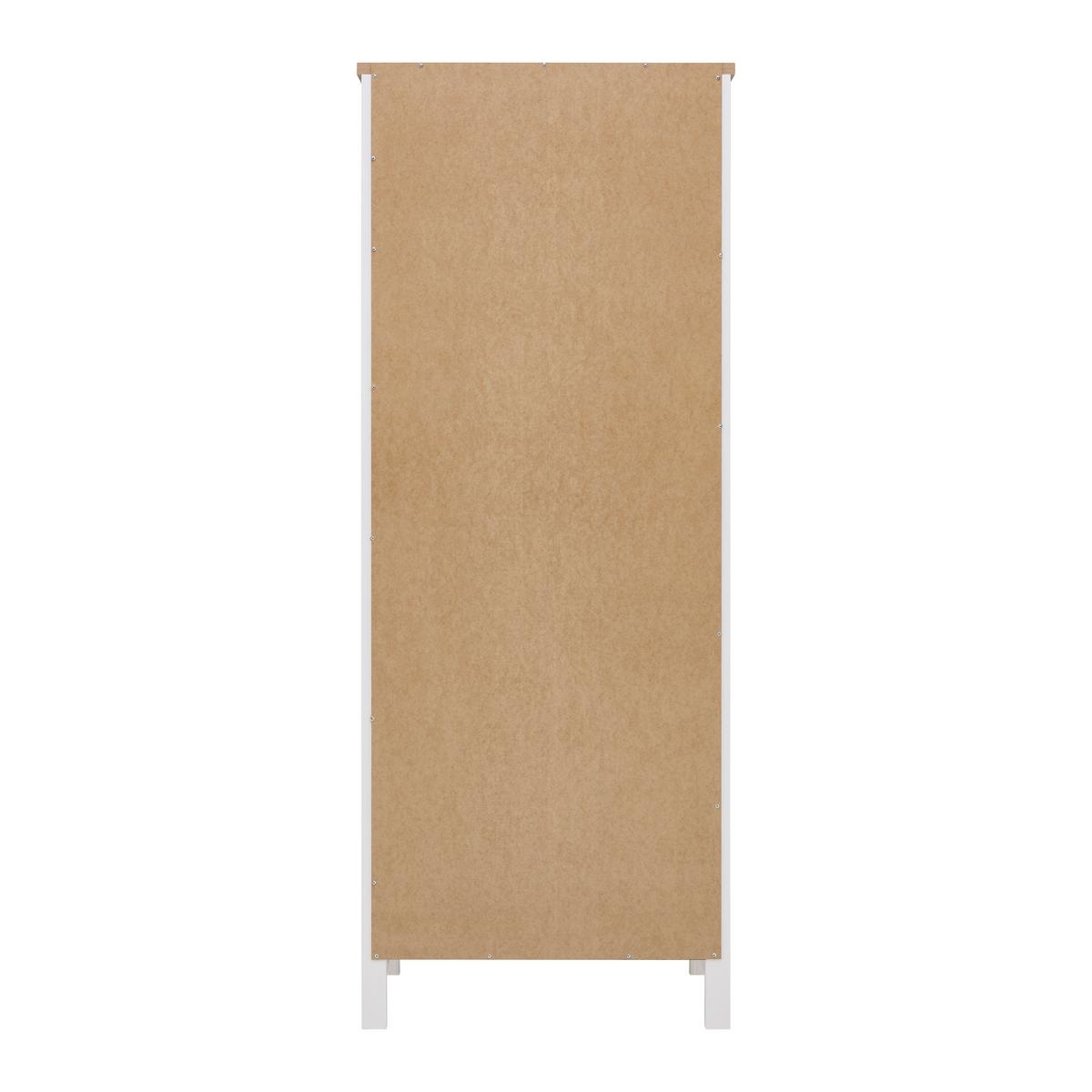 Vitrine Sicilia Weiß/Eiche - Silberfarben/Weiß, ROMANTIK / LANDHAUS, Glas/Holzwerkstoff (80/205/45cm) - Mömax