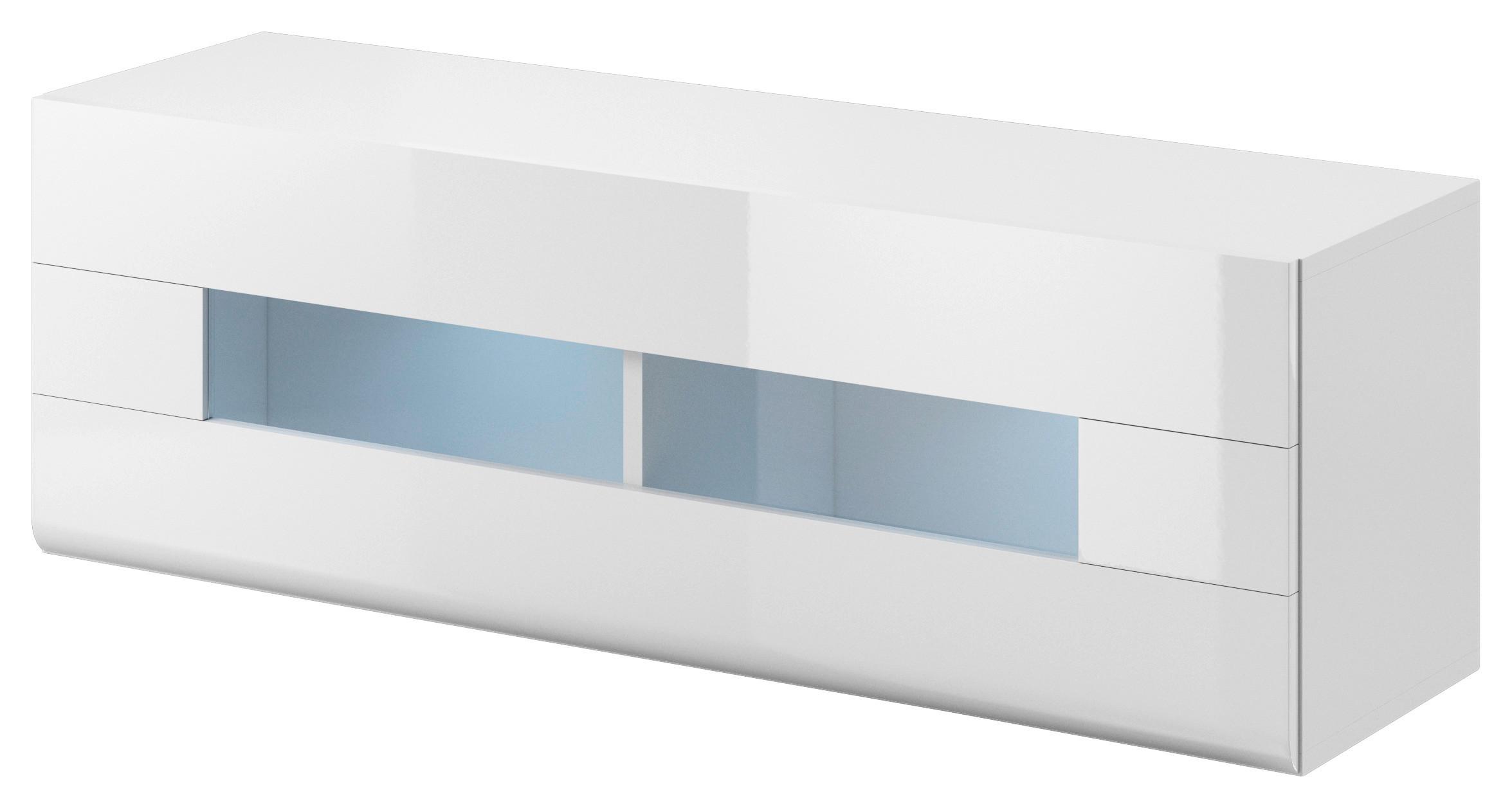 Falivitrin Toledo - fehér/magasfényű fehér, Modern, faalapú anyag (131/45/37cm)