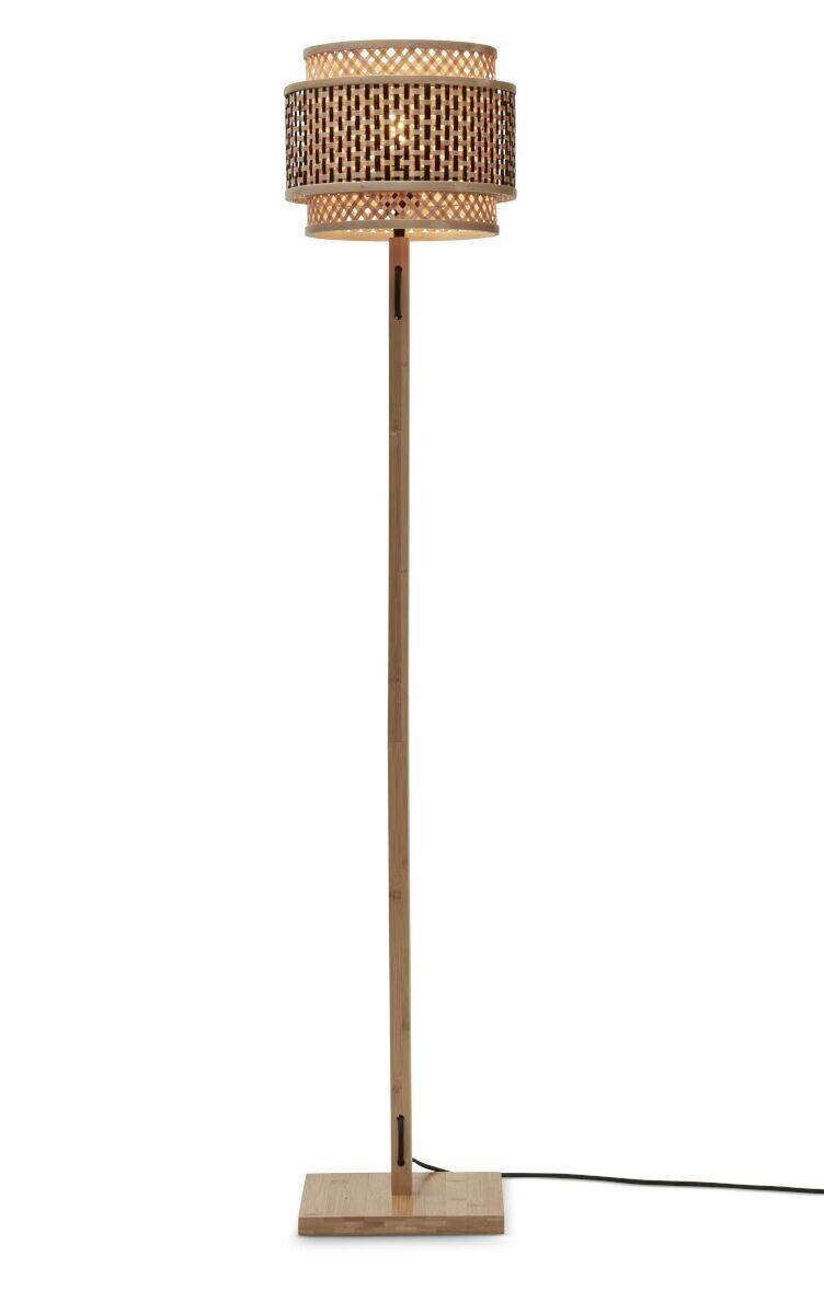 Stoječa Svetilka Bhutan, Črna, Bambus - črna/naravne barve, Trend, les (25/130cm) - Good & Mojo