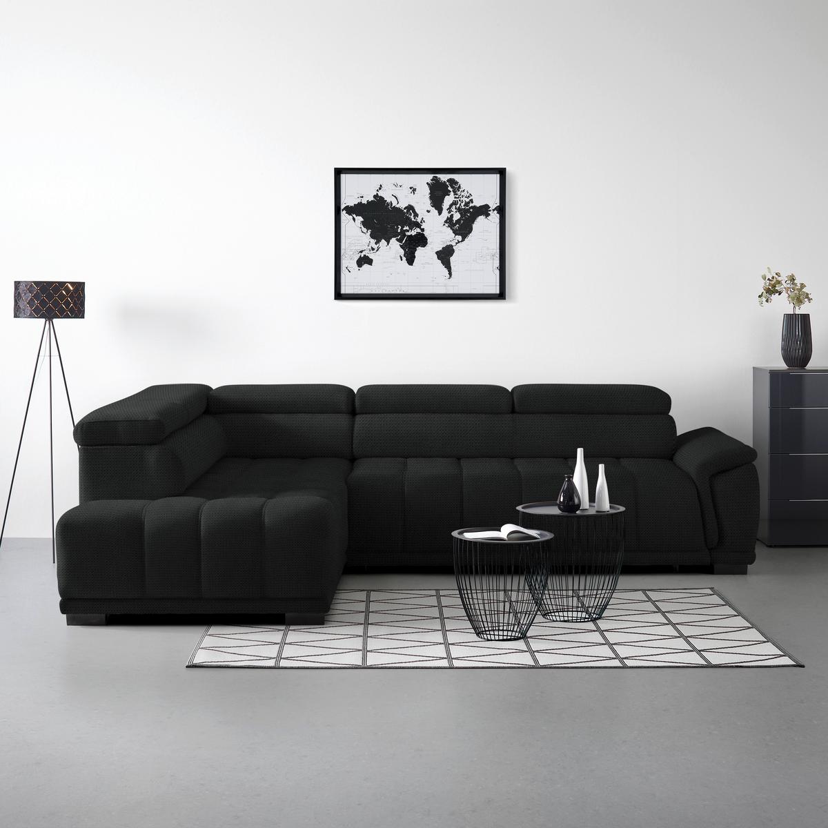 Kutna Garnitura Gremio - crna/antracit, Moderno, tekstil/plastika (206/283cm) - Modern Living