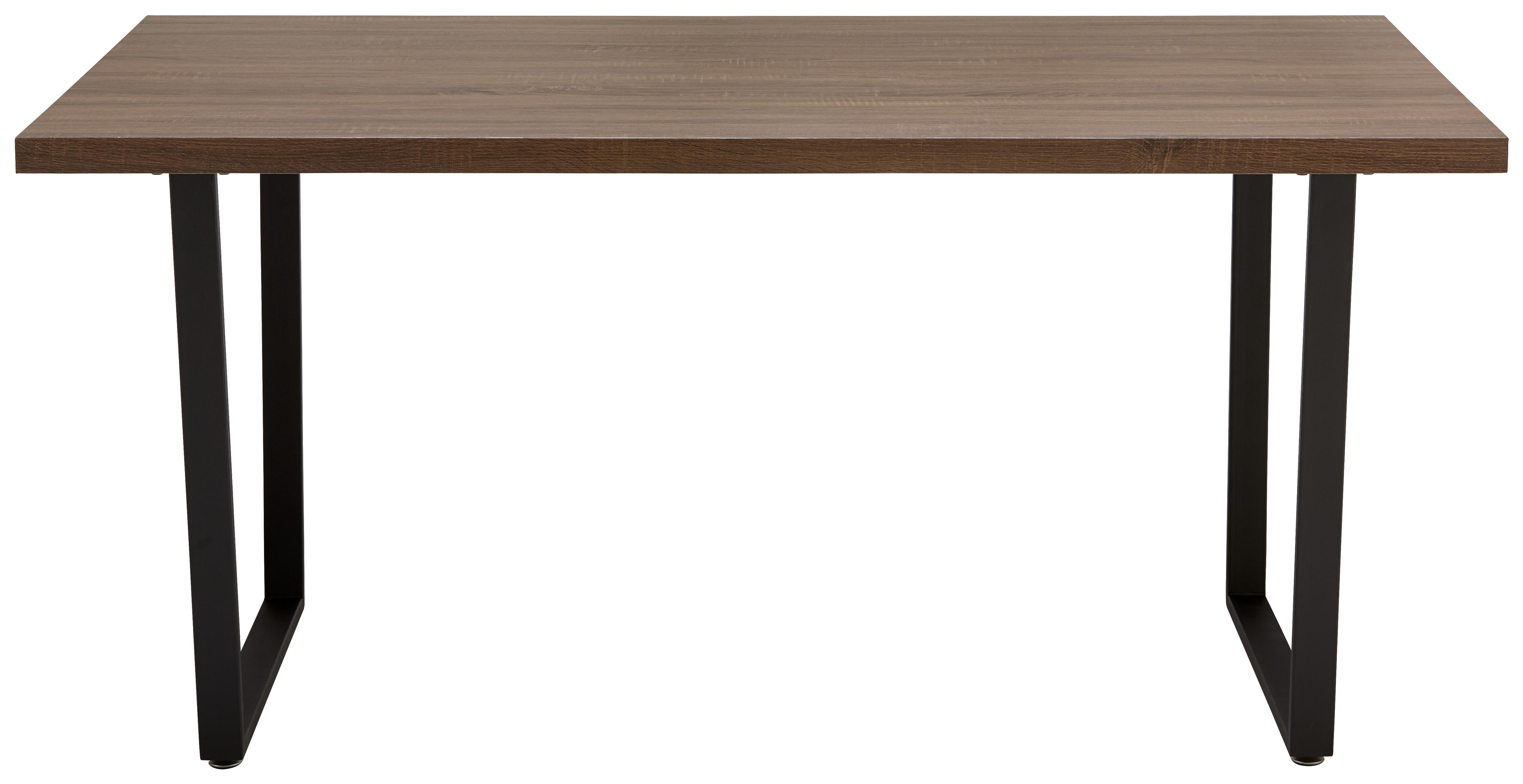 Esstisch in Walnussfarben Dave ca. 160x90cm - Walnussfarben/Schwarz, Modern, Holz/Metall (160/76/90cm) - Bessagi Home
