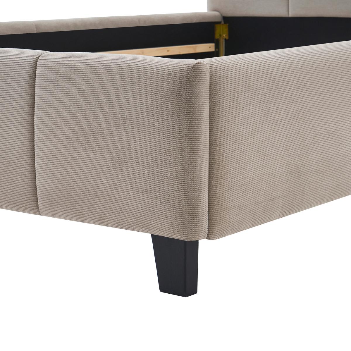 Polsterbett Crazy Beige ca. 140x200cm - Beige/Schwarz, MODERN, Holz/Kunststoff (140/200cm) - Based