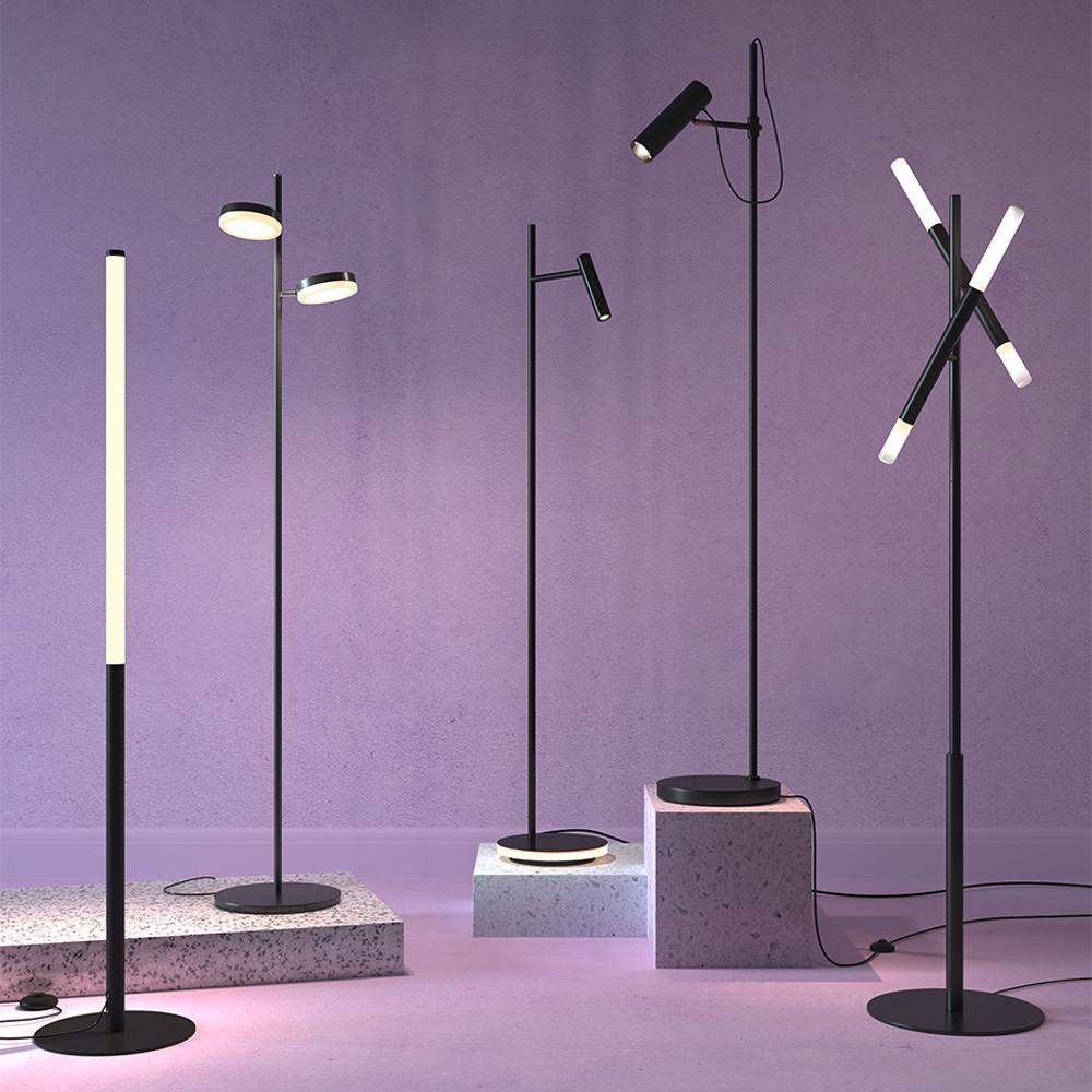 Stehleuchte Estudo Schwarz max. 11 Watt - Schwarz, Trend, Metall (24/138.7cm) - MAYTONI