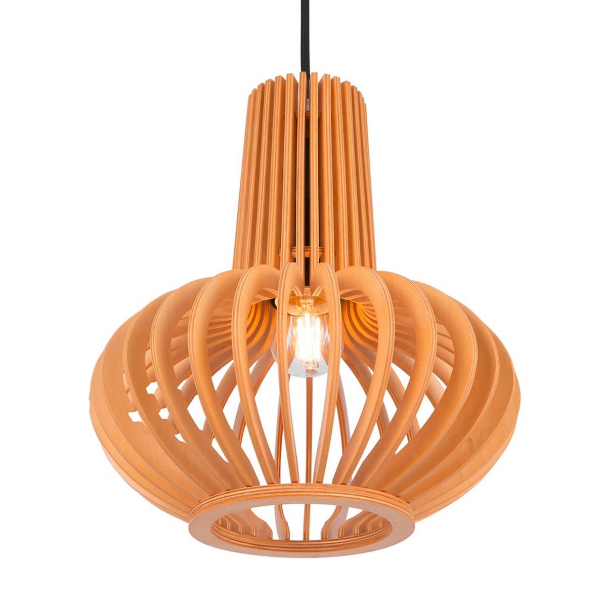 PENDELLEUCHTE ROOTS - Beige/Schwarz, Modern, Holz/Metall (25,5/41,5cm) - MAYTONI