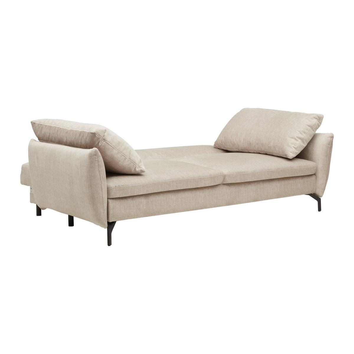 Zofa Mido, Bež, Ležišče - črna/bež, Moderno, kovina/tekstil (224/89/109cm) - Mömax