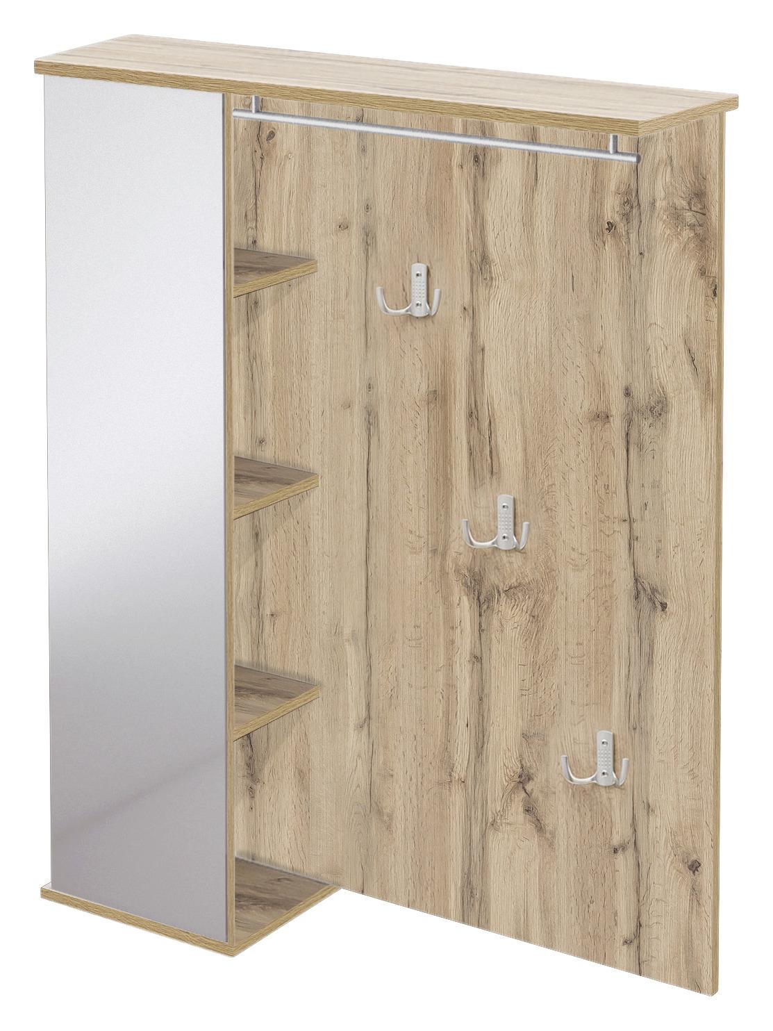 Garderobe "Pisa" , eiche - Hellbraun/Eichefarben, Basics, Holzwerkstoff (90/113,2/24,5cm) - MID.YOU