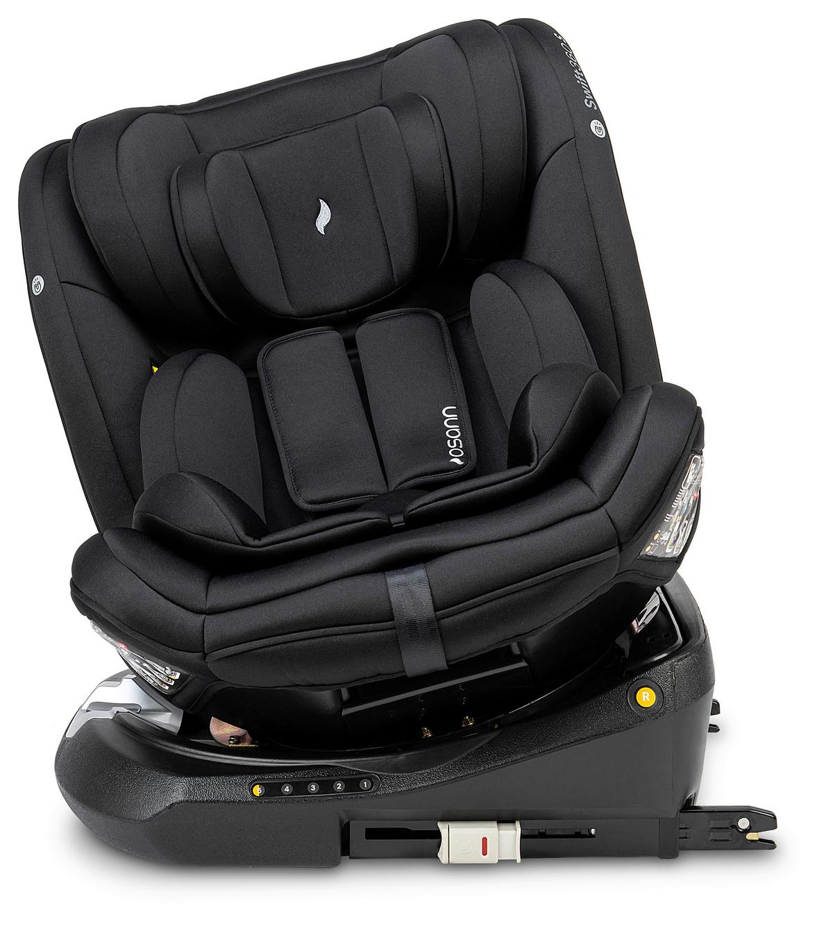 FOTELIK SAMOCHODOWY OBROTOWY SWIFT360S - czarny, Basics, tworzywo sztuczne/tkanina (44/60/50cm) - Osann