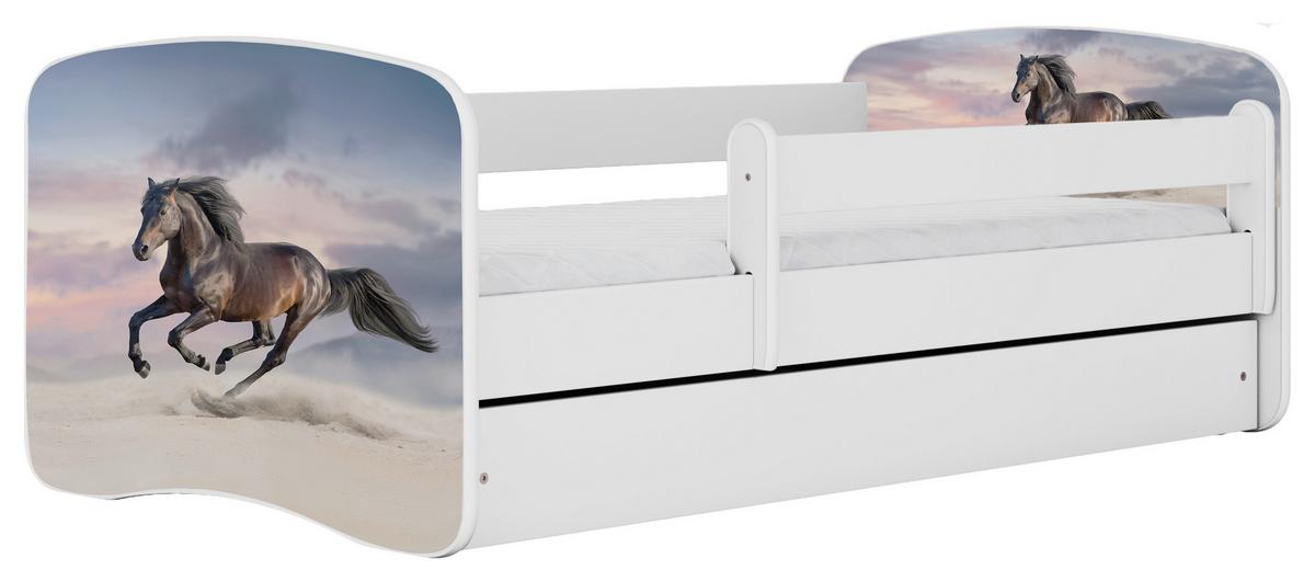 Otroška Postelja Babydreams, Bela, 80x160cm - bela/barve breze, Moderno, tekstil/leseni material (80/160cm) - MID.YOU