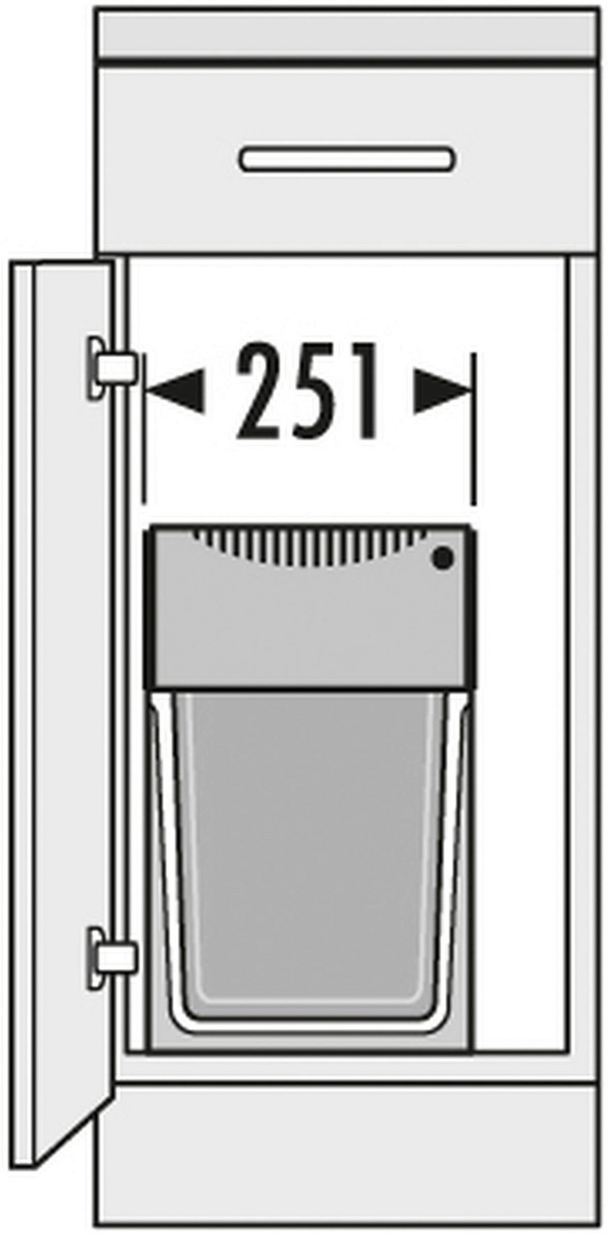 SORTOWNIK ODPADÓW DO ZABUDOWY 3666851 - czarny, Basics, tworzywo sztuczne/metal (25,1/48,2/40,0cm) - Hailo